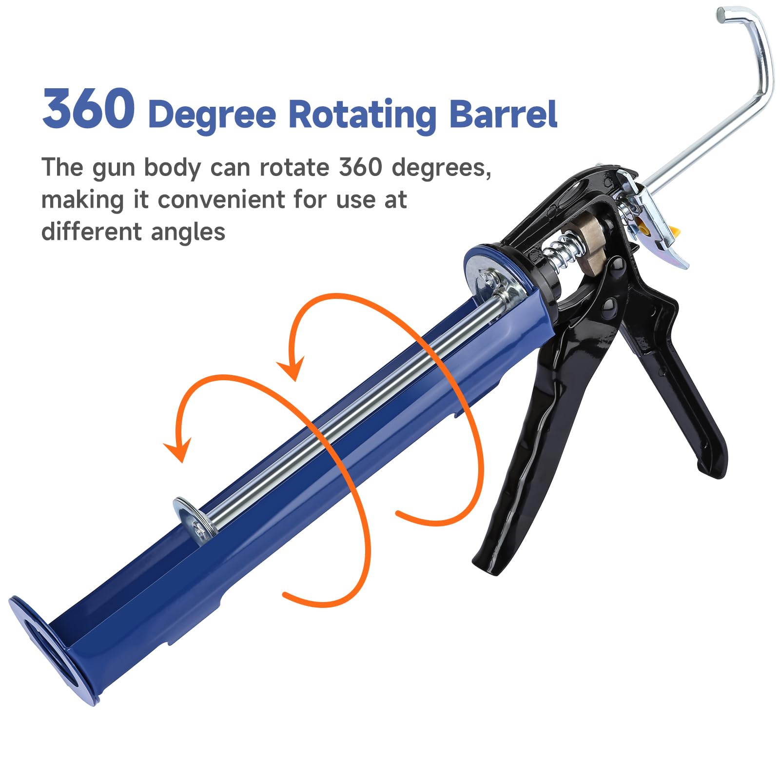 10:1 High Thrust Ratio Drip-Free Caulking Gun - Professional Sealant Gun for Silicone, Adhesive & Caulk Cartridges (10 oz, Blue) - Perfect for Home Repairs, Bathroom Sealing & DIY Projects