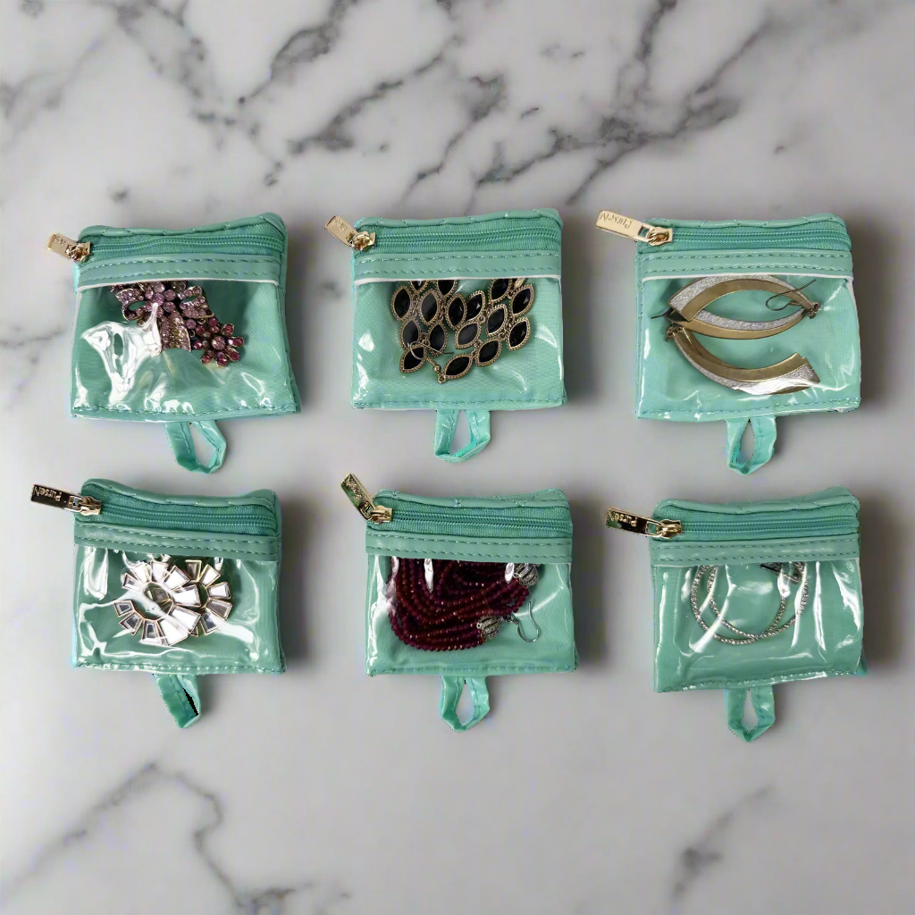 Turquoise Quartz Jewelry Box - Elegant Travel Jewelry Case for Necklaces, Rings & Earrings - Perfect for Vacation, Gifts & Organizing Accessories