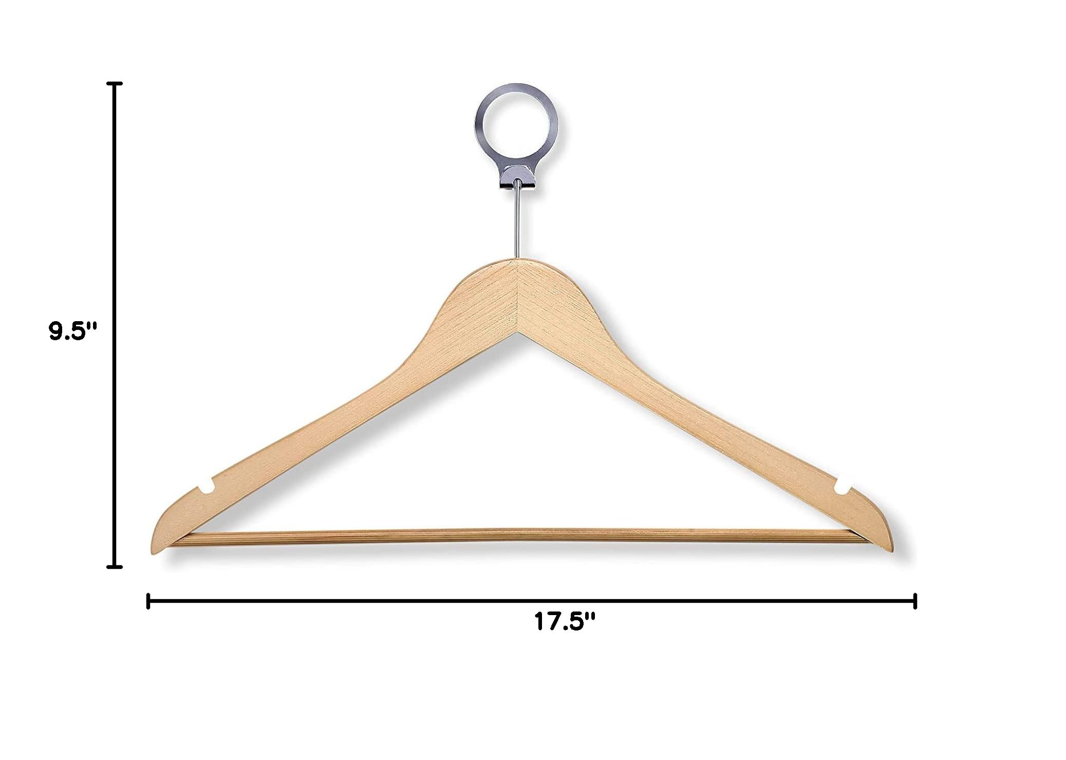 Premium Maple Wood Hotel Suit Hangers - 24 Pack for Luxury Closet & Wardrobe Organization - Ideal for Hotels, Resorts, Dry Cleaners & Home Closet Storage