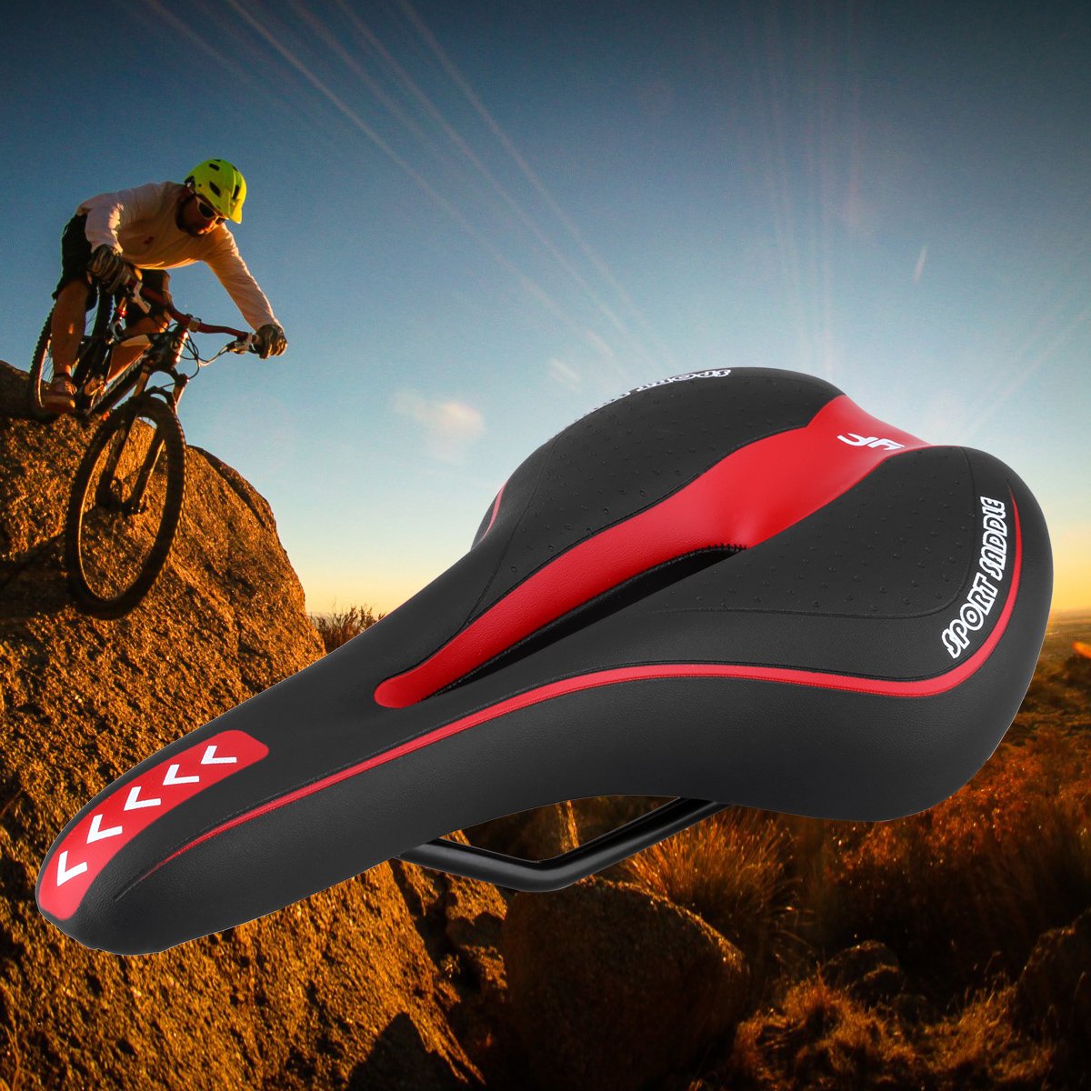 **Comfortable Mountain Bike Saddle with Breathable Design & Central Relief Zone – Ergonomic Bicycle Seat for Road & MTB – Perfect for Long Rides & Commuting**