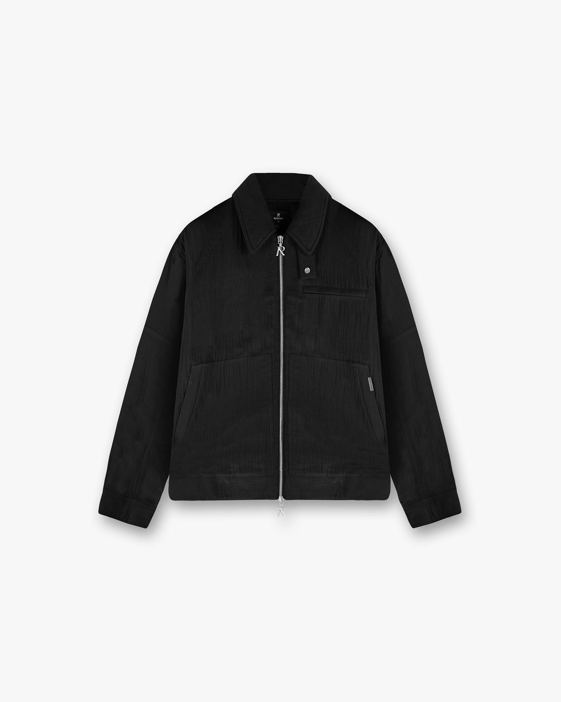 Crinkle Trucker Jacket for Men & Women - Stylish Black Denim Jacket with Wrinkled Texture | Perfect for Casual Outfits, Streetwear & Fall Layering