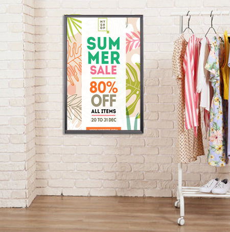36x42 Inch Large Black Poster Frame - Wide Face Display with Swing Hanger for Wall Art, Photos, and Posters - Perfect for Home, Office, and Gallery Decor