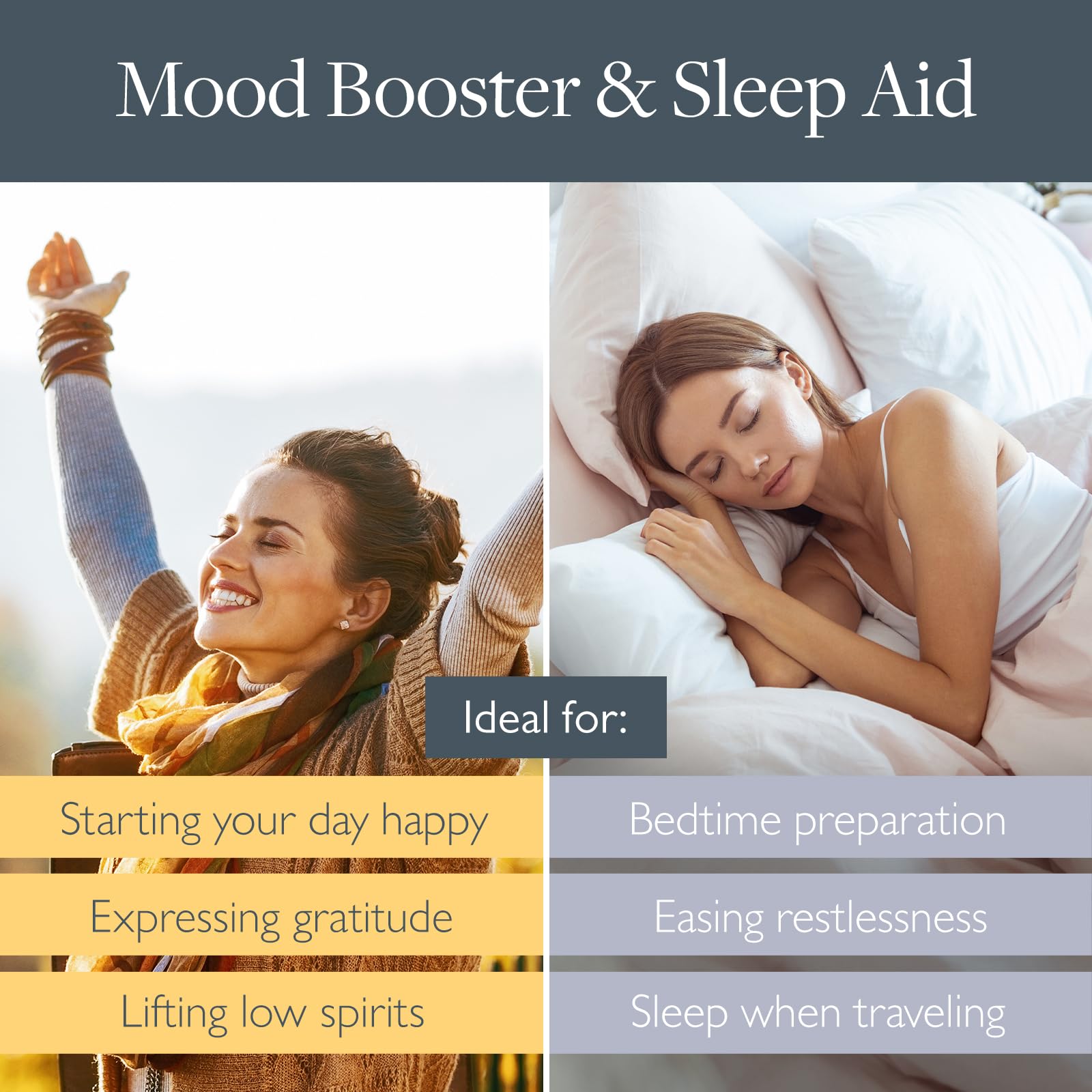 Scentered Aromatherapy Balm Stick Duo for Sleep Support & Mood Boost - Essential Oil Roll-On with Lemon Myrtle, Lavender & Ylang Ylang - Natural Stress Relief & Relaxation Gift for Women - Perfect for Bedtime, Travel & Self-Care