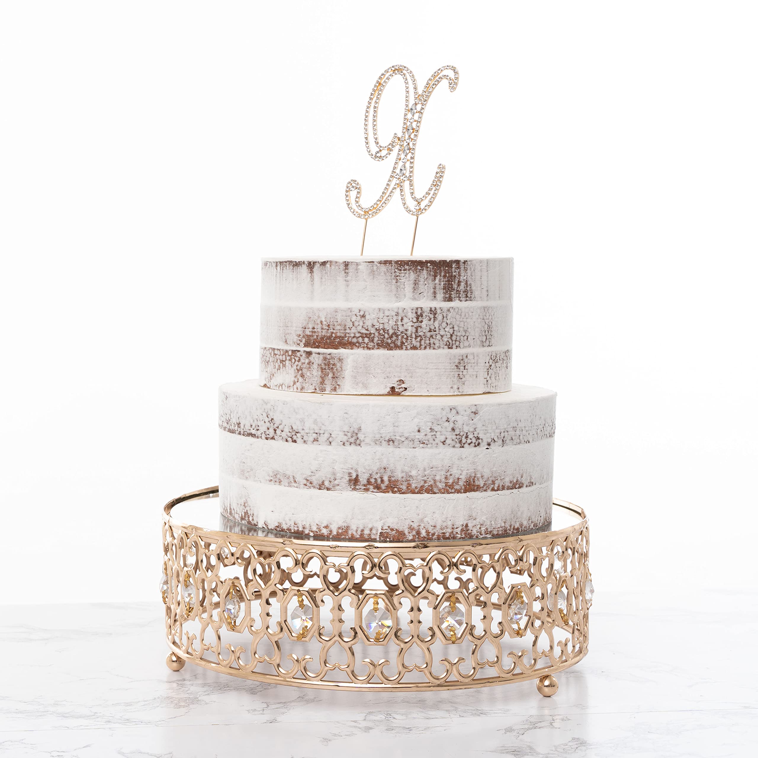 Sparkly Rhinestones Gold Cake Topper - Elegant Wedding, Birthday, Gender Reveal & Anniversary Cake Decorations with Symbols & Numbers | Perfect for Special Occasion Cakes, Cupcakes & Dessert Displays