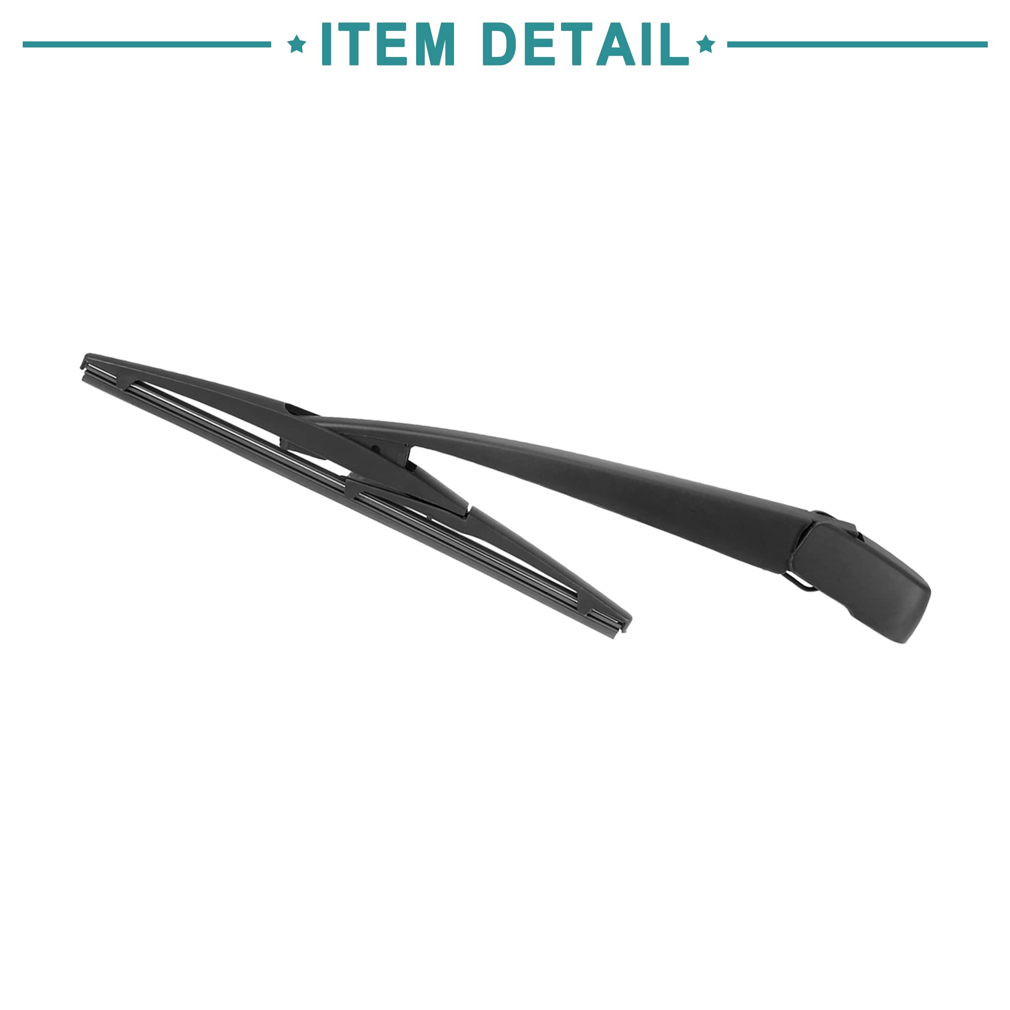 ACROPIX Rear Windshield Wiper Blade & Arm Replacement for Mitsubishi Outlander Sport - 1 Set Black - Perfect for Rainy Weather & Winter Driving Conditions