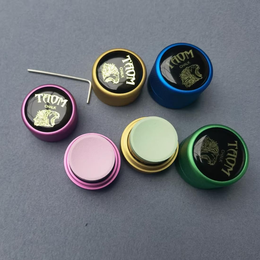Magnetic Pool Chalk Holder - Round Shaped Billiard Accessory with Mini Chalk Tip Case for Professional & Home Game Use