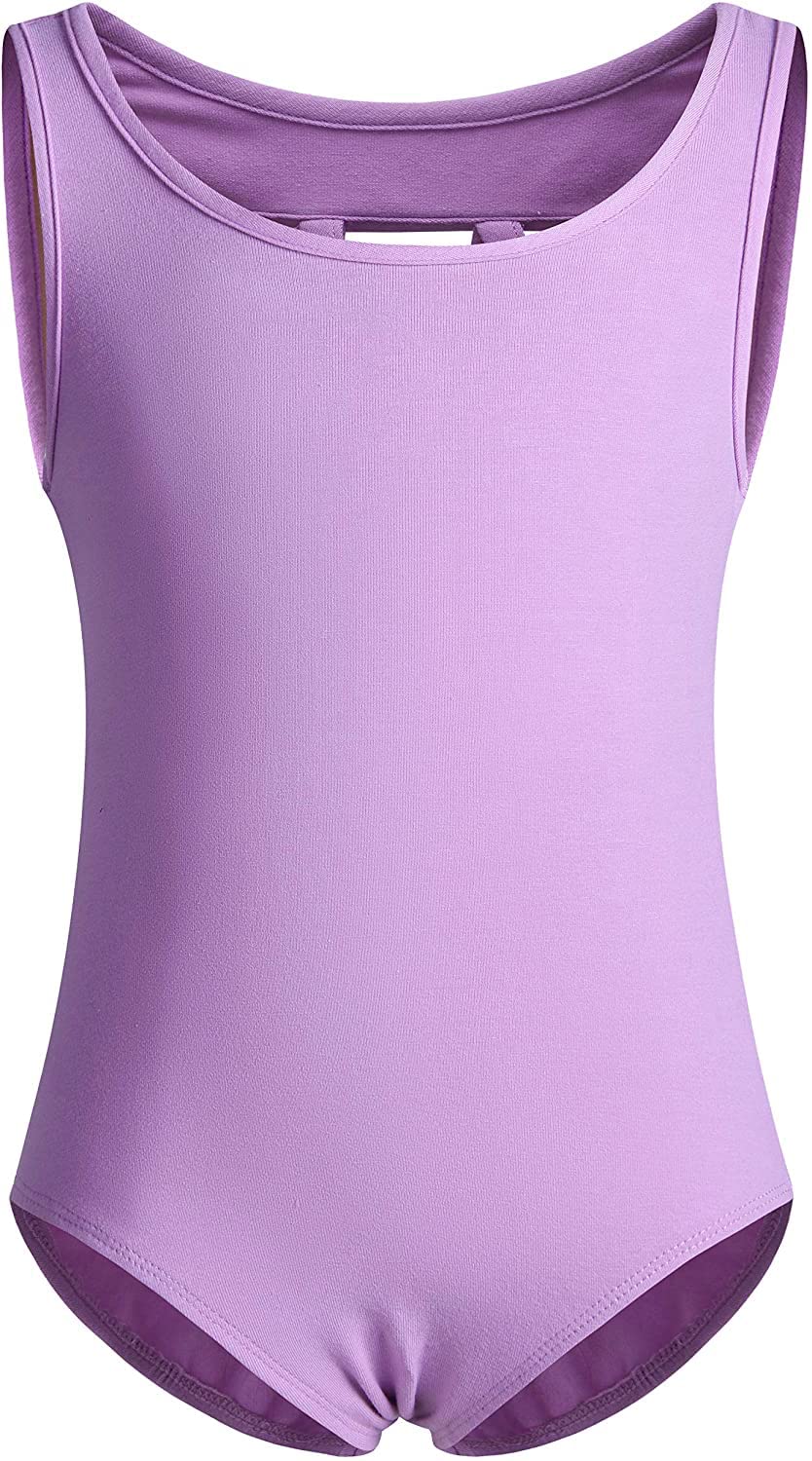 DANSHOW Girls' Tank Dance Leotards with Back M Straps - Comfortable Ballet & Gymnastics Wear for Practice & Performances