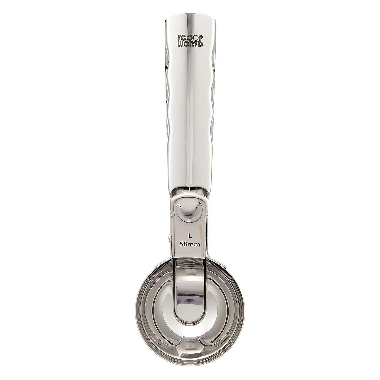Premium Stainless Steel One-Push Ice Cream Scoop - Heavy Duty, Ergonomic Handle for Easy Scooping - Perfect for Ice Cream Parlors, Dessert Shops & Home Use