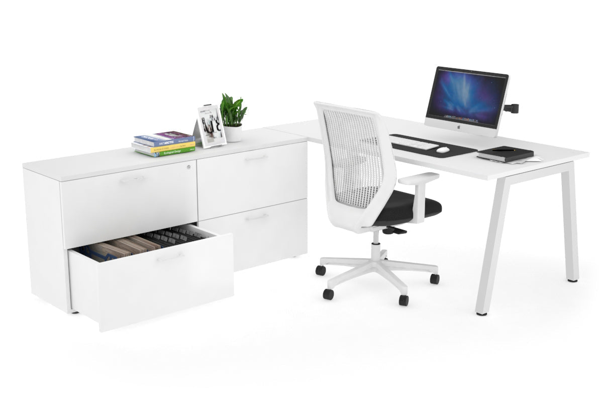 Quadro A Executive White Frame Office Chair [1800L x 700W] - Perfect for Conference Rooms, Home Offices & Executive Suites