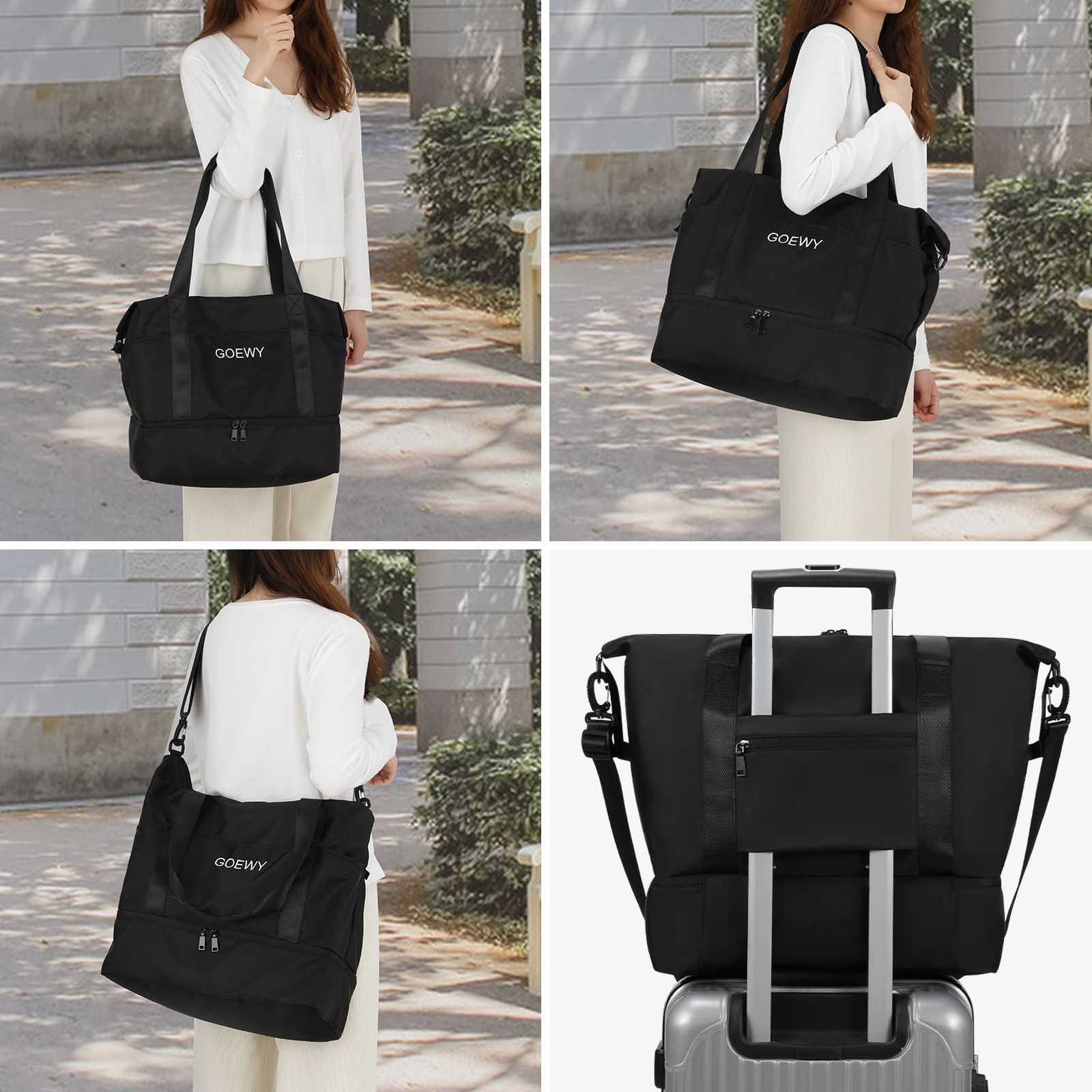 Lightweight Gym Bag for Women & Men - Sports Duffel Bag with Shoes Compartment & Wet Pocket - Perfect for Travel, Yoga, Football, Basketball, School & Weekend Getaways - Carry On Duffle Bag with Key Purse