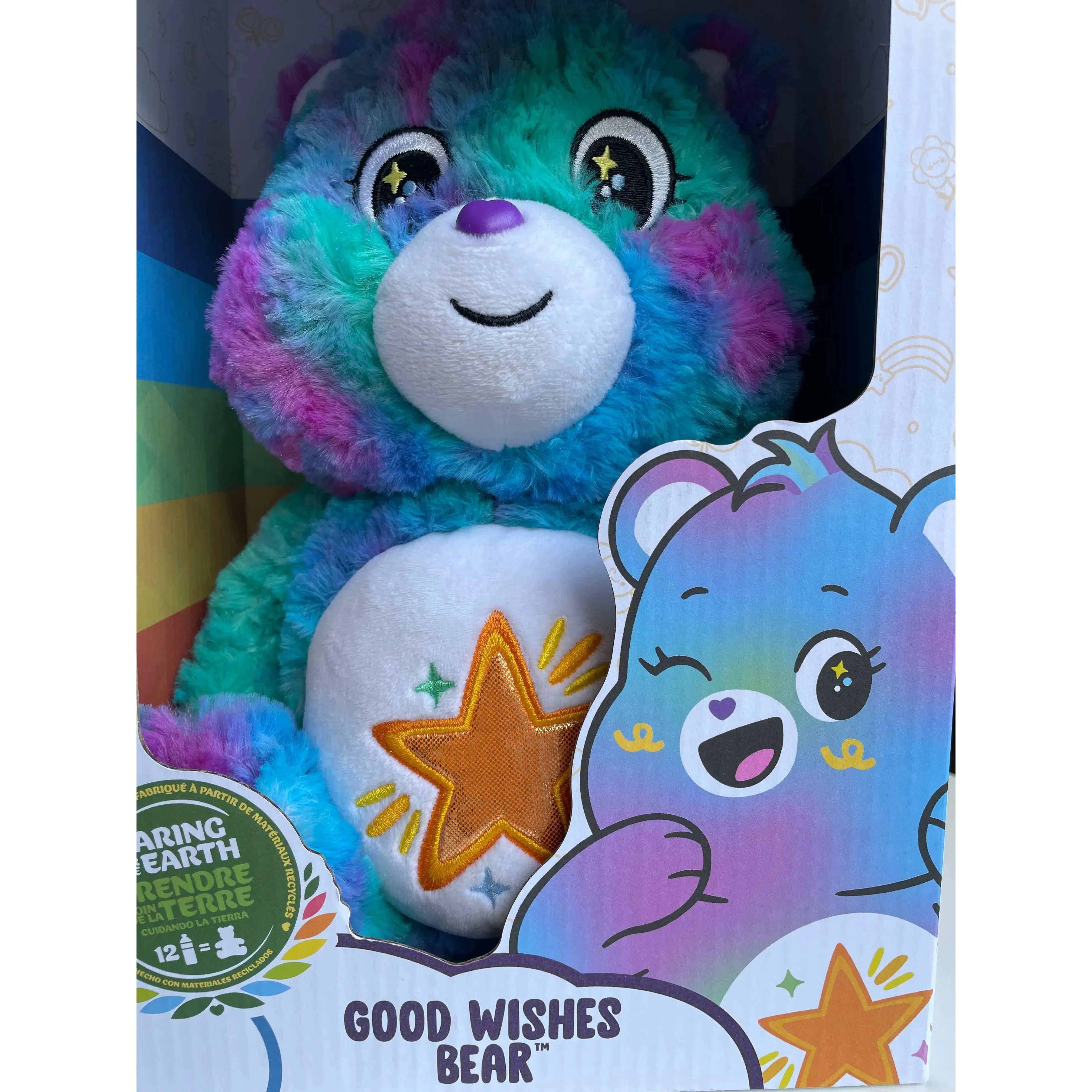 Care Bears 35cm Medium Plush Stuffed Animal - Good Wishes Bear Cute Soft Toy for Kids, Birthday Gifts & Nursery Decor