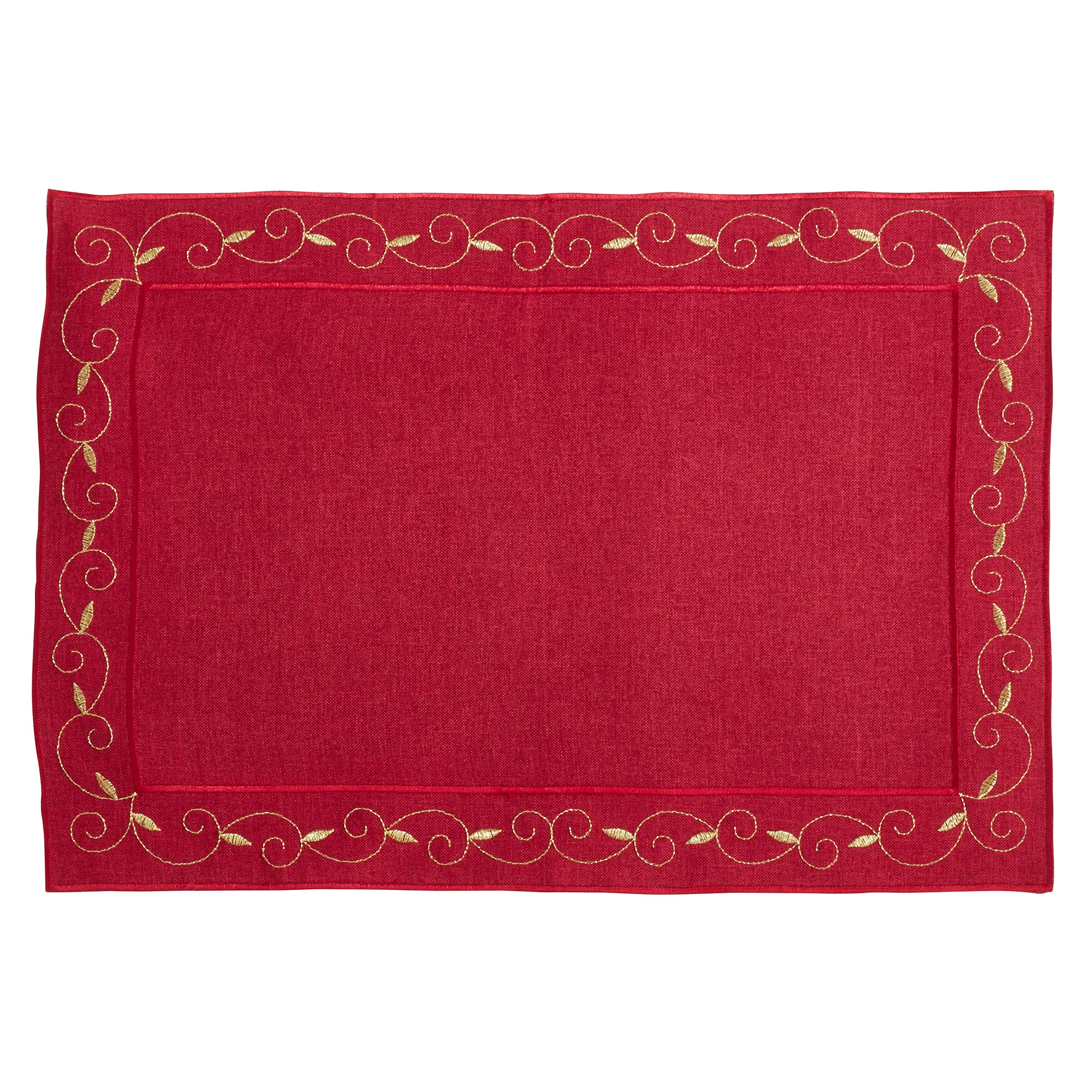 Embroidered Holiday Placemats Set of 4 - Christmas Table Decor, Thanksgiving Dinner Mats, Festive Dining Accessories for Home & Party