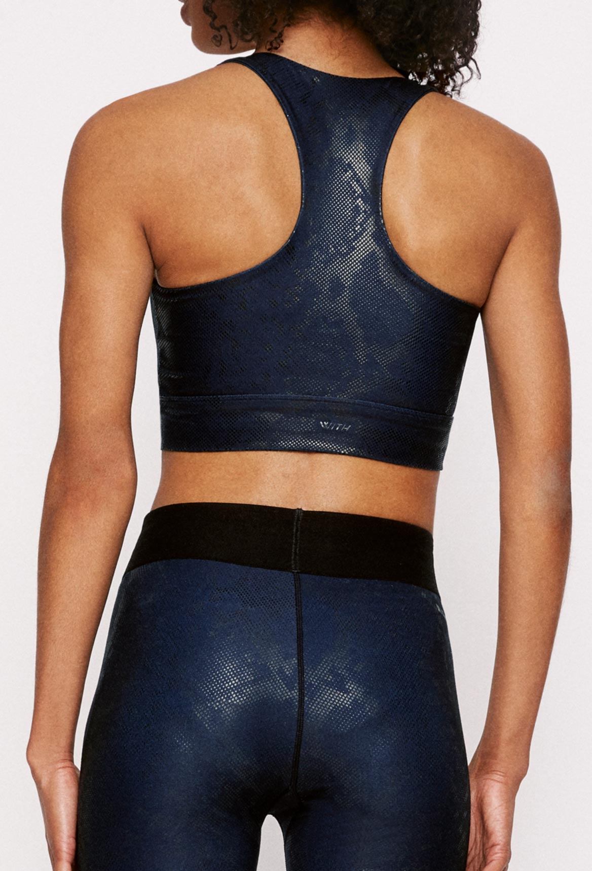 Blue & Black Viper Foil Irene Bra - Sexy Lingerie for Women - Perfect for Date Night, Boudoir Photography, and Special Occasions