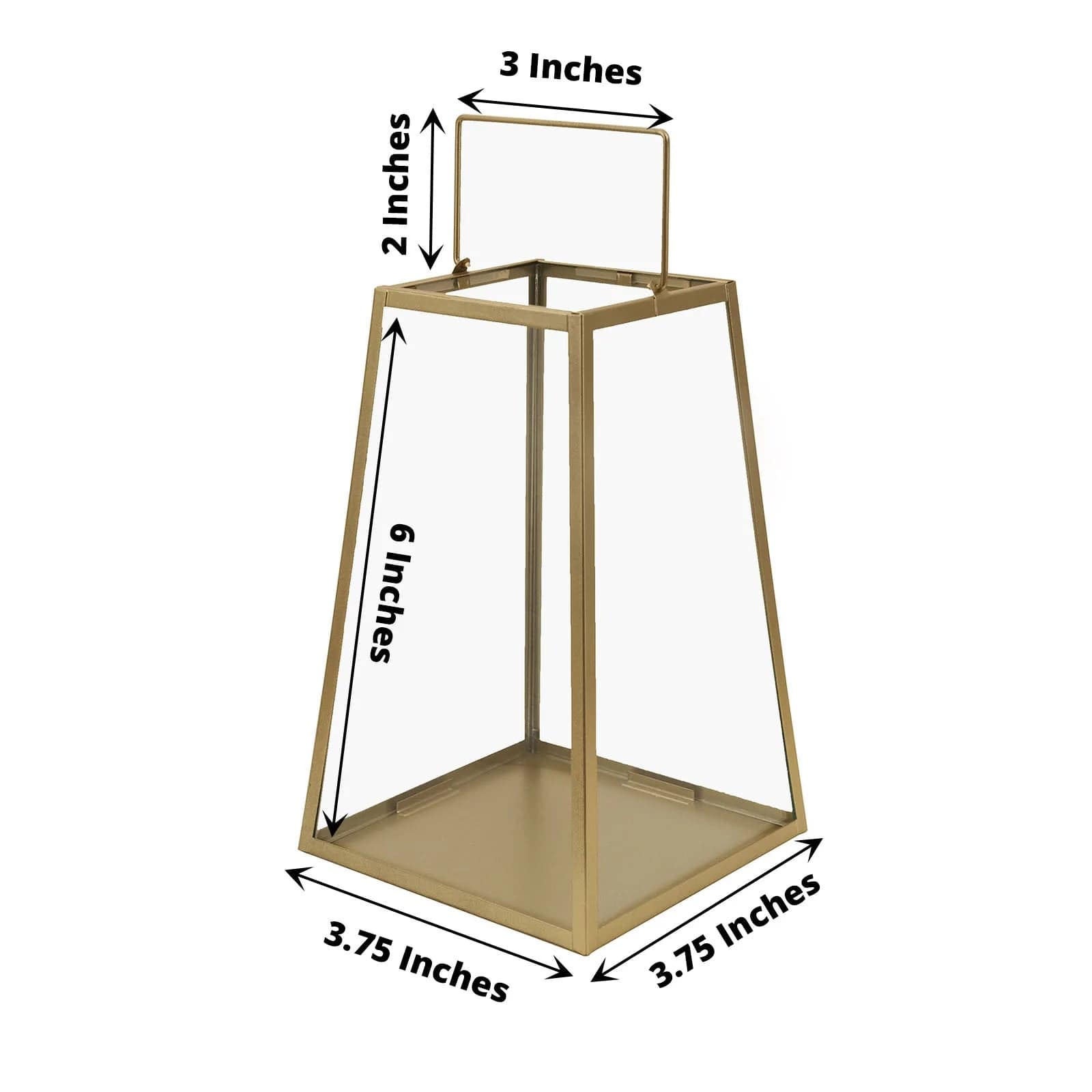 2 Pack Geometric Metal Lantern Candle Holders - Gold & Clear Glass Hanging Terrariums for Home Decor, Wedding Centerpieces, and Outdoor Garden Lighting
