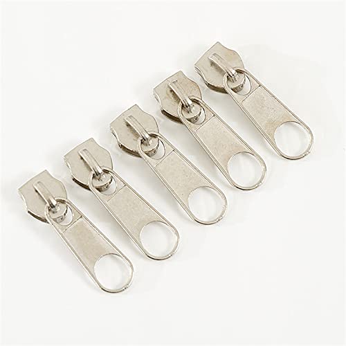 6Pcs Universal Zipper Repair Kit - 5# Size Instant Fix Replacement Sliders & Teeth for Broken Zippers (Silver) - Perfect for Jackets, Bags, Jeans & Outdoor Gear Repair