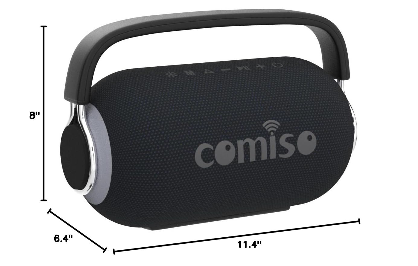 Comiso Portable Bluetooth Speaker - Waterproof Wireless Boombox with LED Lights, Deep Bass & Superior Stereo Audio, 40H Playback for Outdoor, Pool Party, Camping & Beach