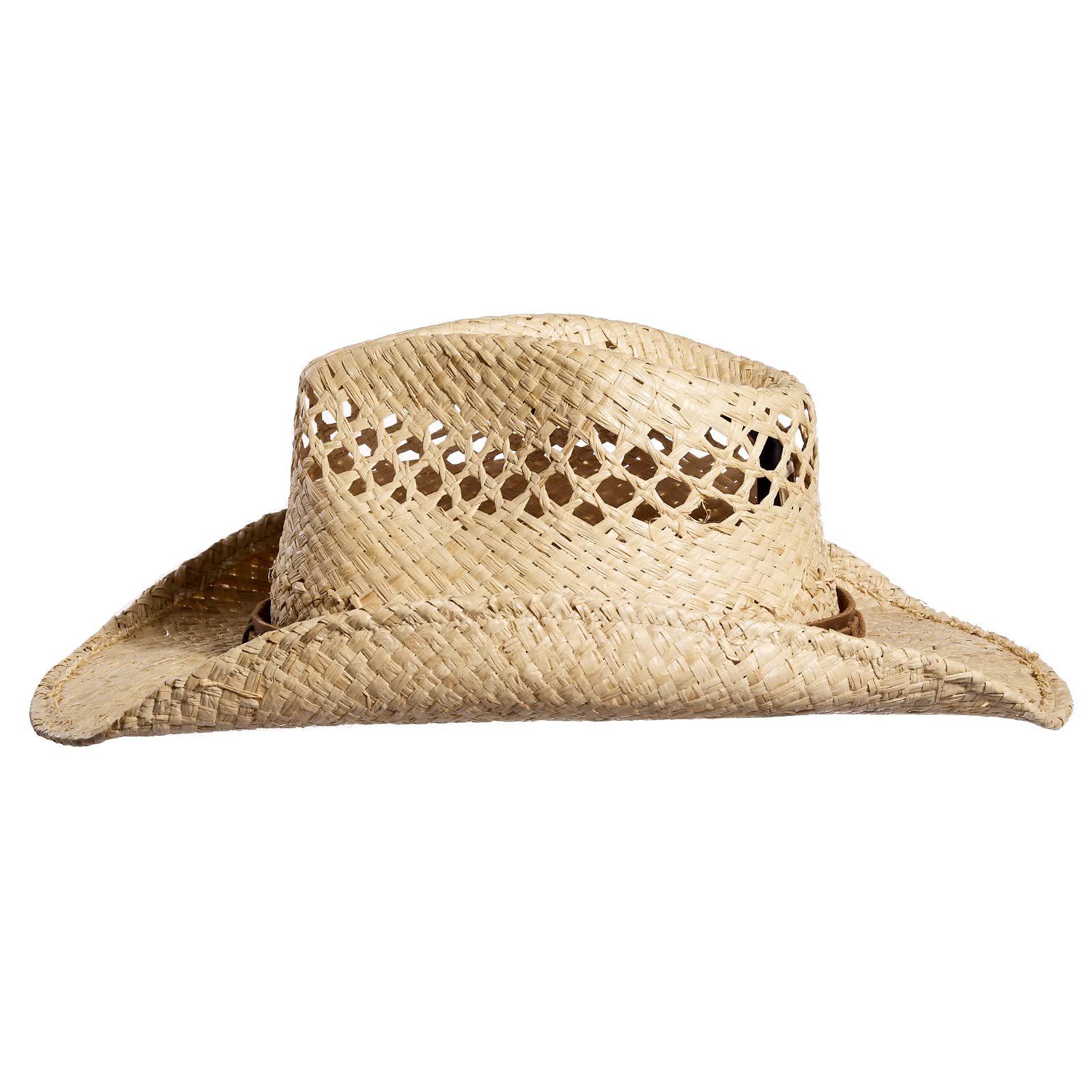 Stylish Brown Straw Cowboy Hat for Men & Women - Western Cowgirl Hat with Decorative Band | Perfect for Ranchers, Country Music Festivals & Outdoor Adventures