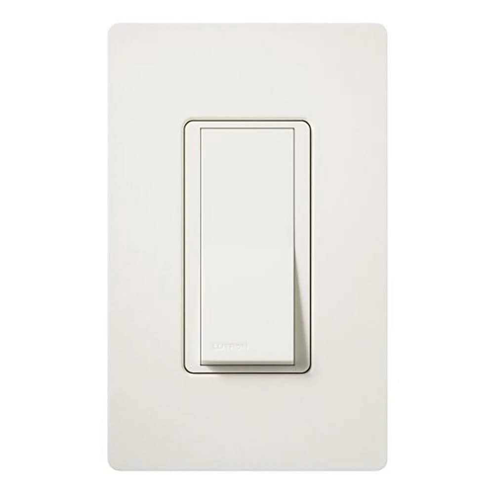 Lutron Claro 15 Amp Single-Pole Rocker Light Switch with Locator Light, CA-1PSNL-IV, Ivory - Perfect for Bedrooms, Hallways, and Staircases (Easy Installation & Night Visibility)