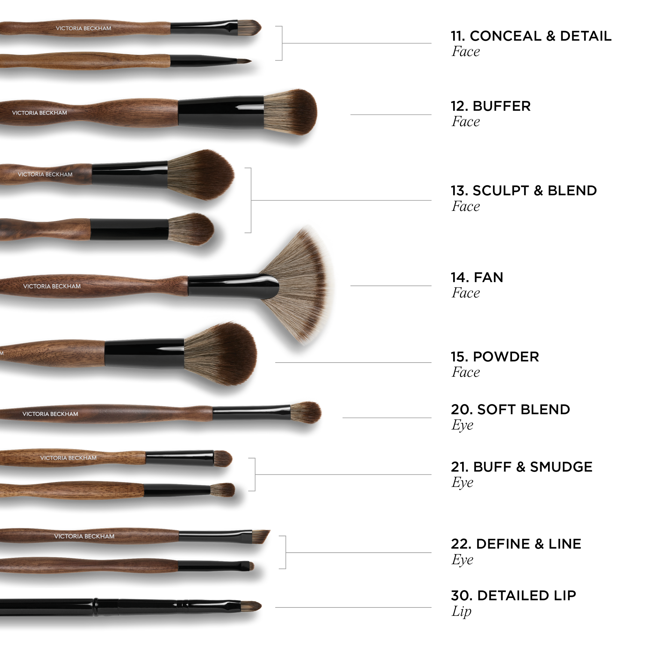 Victoria Beckham Beauty Fan Brush - Soft Bristle Makeup Brush for Blush, Highlighter & Powder - Perfect for Flawless Blending & Contouring - Ideal for Professional & Everyday Makeup Application