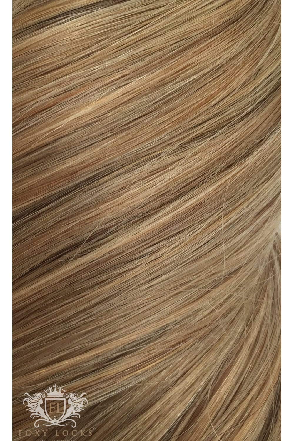 Foxy Locks Caramel Clip-In Hair Extensions - 12/16/22/26 Inches, 130g | Seamless Ponytail Wrap for Volume & Length | Perfect for Parties, Weddings & Everyday Glam