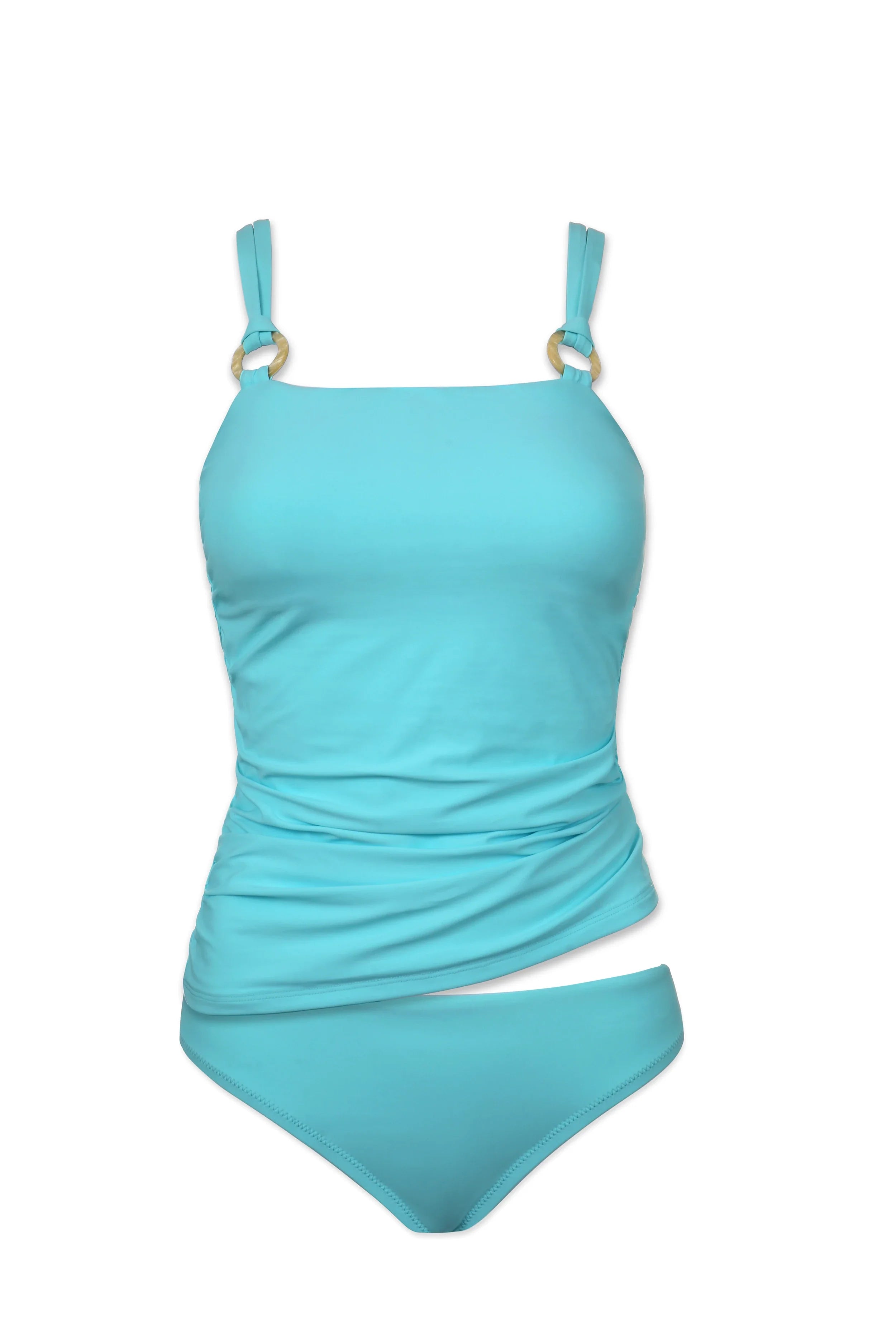 Sky Blue Ring Tankini Swimsuit - Stylish Two-Piece Bikini for Women, Perfect for Beach, Pool, and Summer Vacations