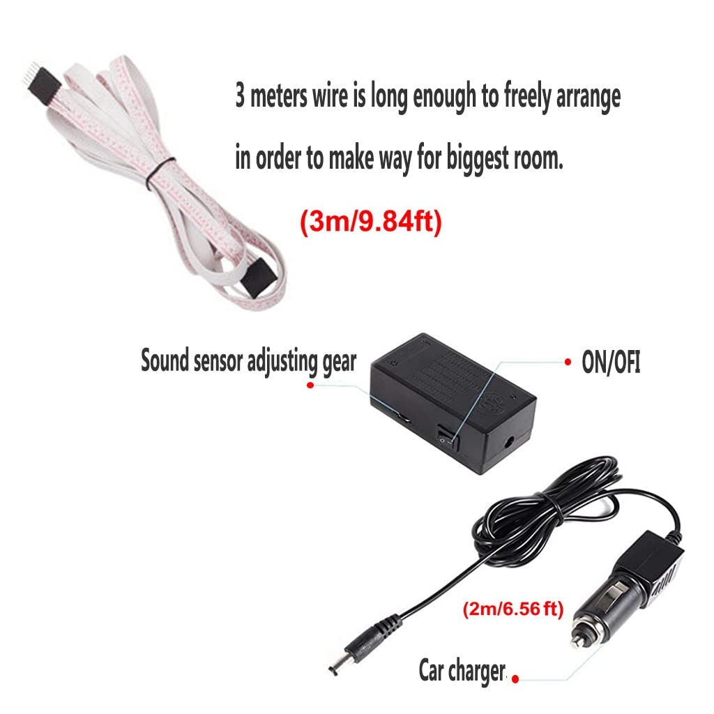 Car LED Music Rhythm Light Sticker - 90x25cm for Party & Driving Fun