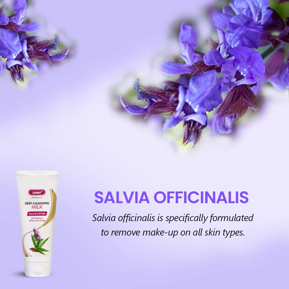 Sunny Deep Cleansing Milk with Aloe Vera - Gentle Makeup Remover & Skin Soother for Sensitive Skin | Deep Cleanses Pores, Removes Dirt & Makeup | Hydrates & Calms Irritation | Perfect for Daily Skincare Routine | 100ml (Pack of 2)