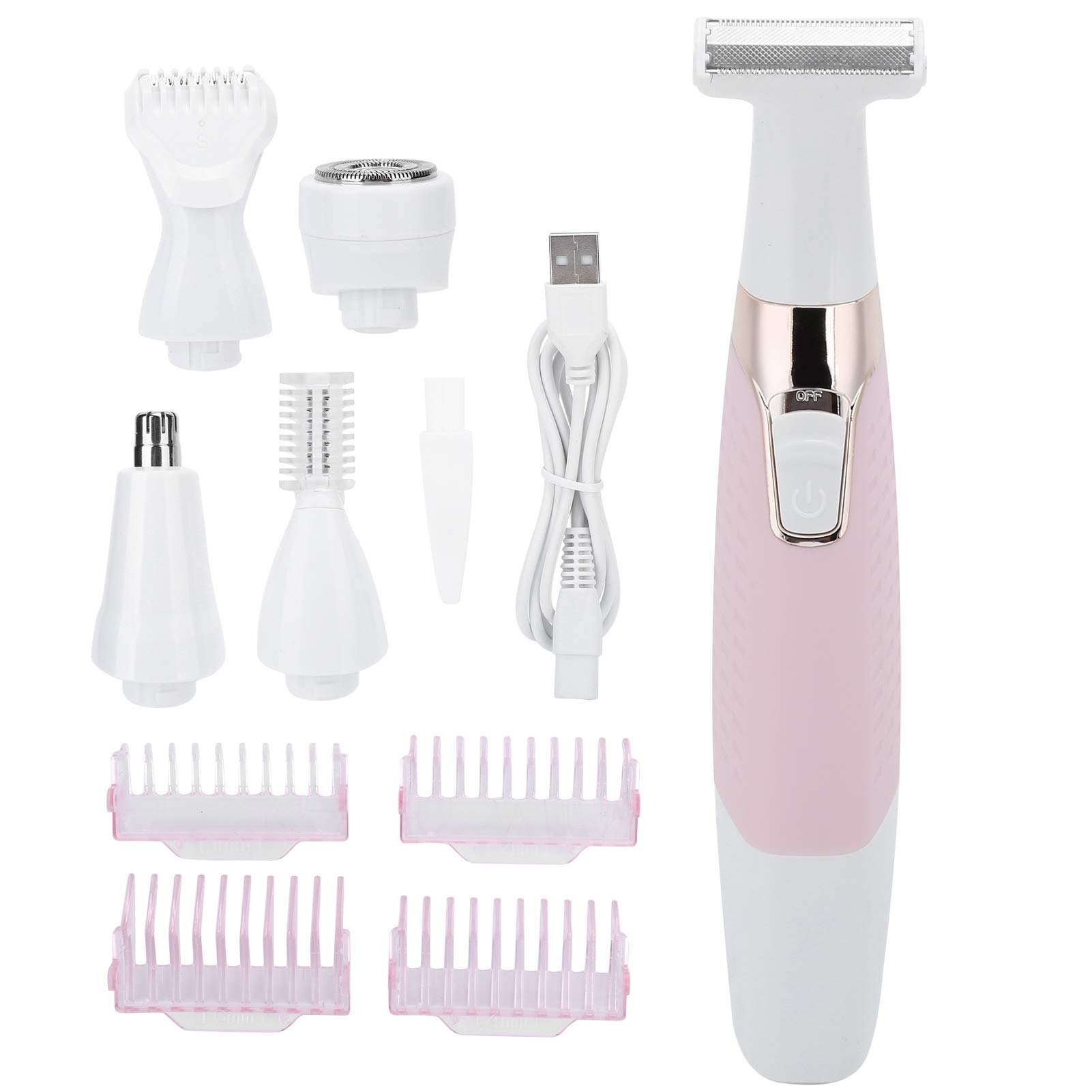 Electric Hair Remover for Women - Painless 5-in-1 USB Rechargeable Body Shaver & Depilator - Smooth Legs, Underarms, Bikini Line & Facial Hair Removal - Perfect for Travel, Gym & Home Use