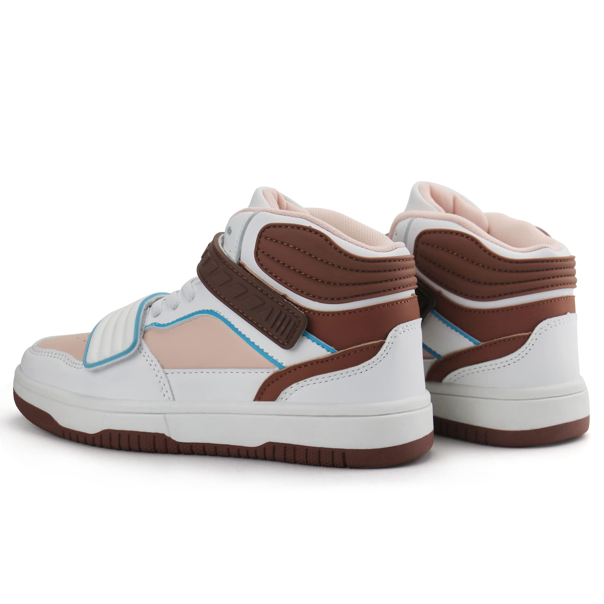 Brooman Kids Basketball Shoes - High Top Sneakers for Girls & Boys - Non-Slip School Sports Shoes for Basketball, Running & Playground Activities