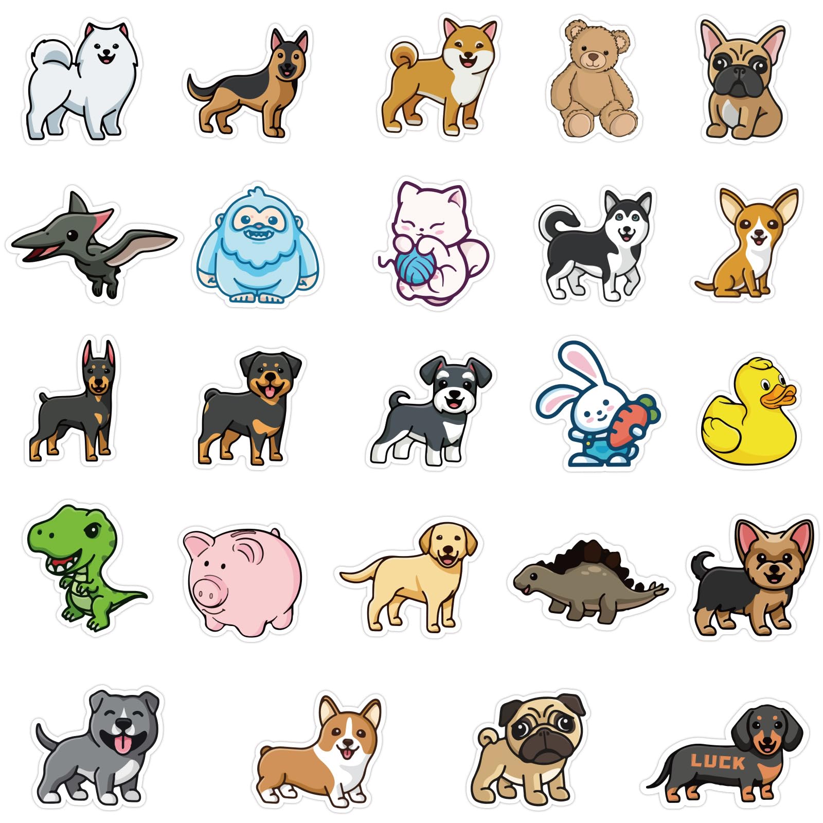 100Pcs Cute Animal Stickers - Waterproof Vinyl Decals for Laptop, Phone, Water Bottle, Skateboard, Bumper - Fun Kids & Teens Room Decor, DIY Crafts, School Supplies - Durable Adhesive for Indoor & Outdoor Use