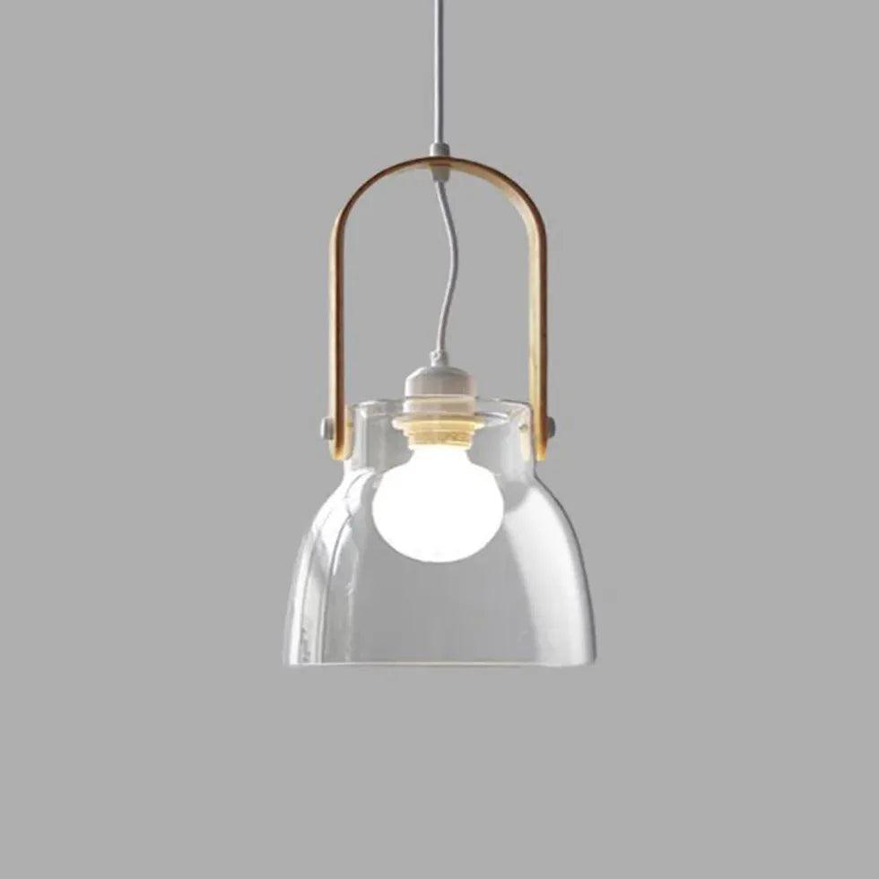 Modern Clear Glass Pendant Light for Dining Room - Elegant Hanging Chandelier for Kitchen Island, Breakfast Nook & Home Decor