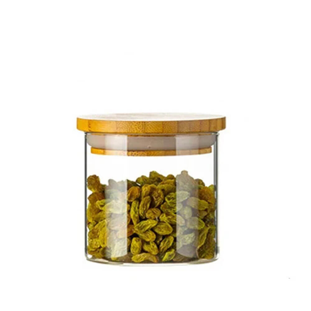 Premium Hector Bamboo & Glass Storage Jars - Eco-Friendly Kitchen Organizers for Spices, Tea, Coffee & Dry Goods | Perfect for Pantry, Countertop & Gift Giving