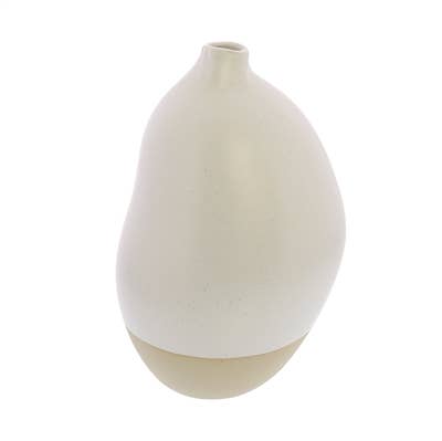 HomArt Rona Small White Ceramic Vase - Elegant Home Decor for Living Room, Dining Table & Wedding Centerpieces