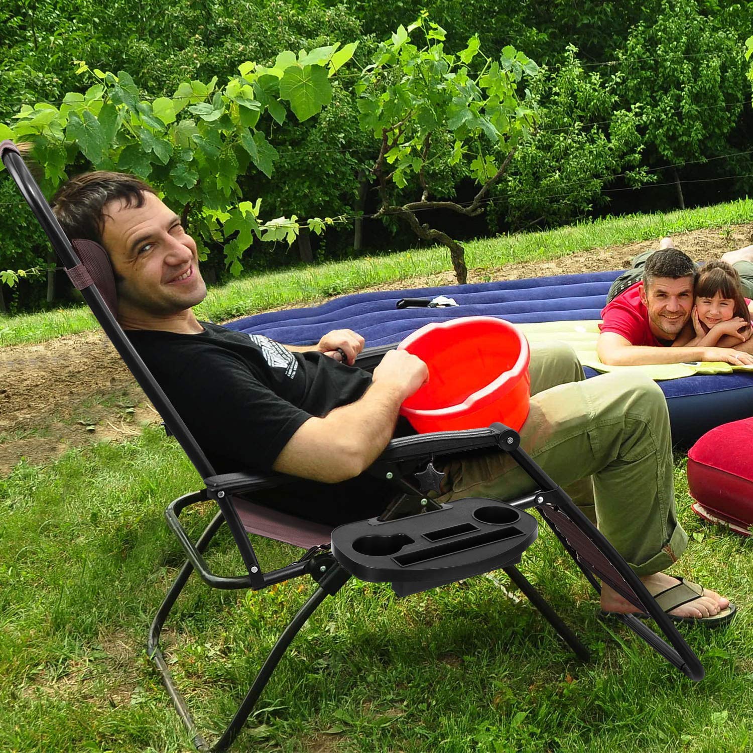 Homall Zero Gravity Reclining Chair - Patio, Lawn, Poolside & Beach Lounge Chair with Pillows - Heavy Duty Folding Outdoor Recliner for Backyard, Camping & Relaxation (Set of 2, Brown) - Perfect for Sunbathing, Reading & Outdoor Lounging