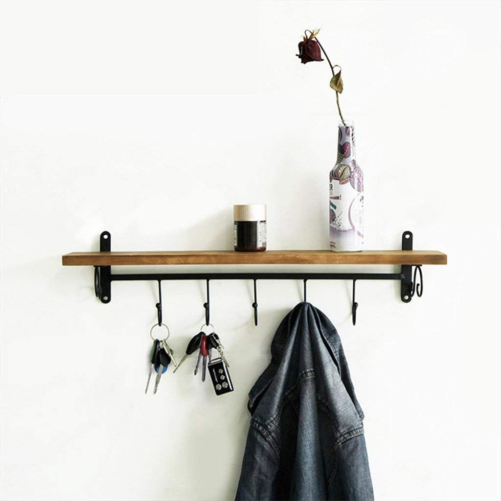 Waitousanqi Wooden Coat Rack - Creative Mediterranean Wall Decor with Hooks for Coats, Keys & Clothing | Perfect for Entryway, Bedroom & Closet Organization