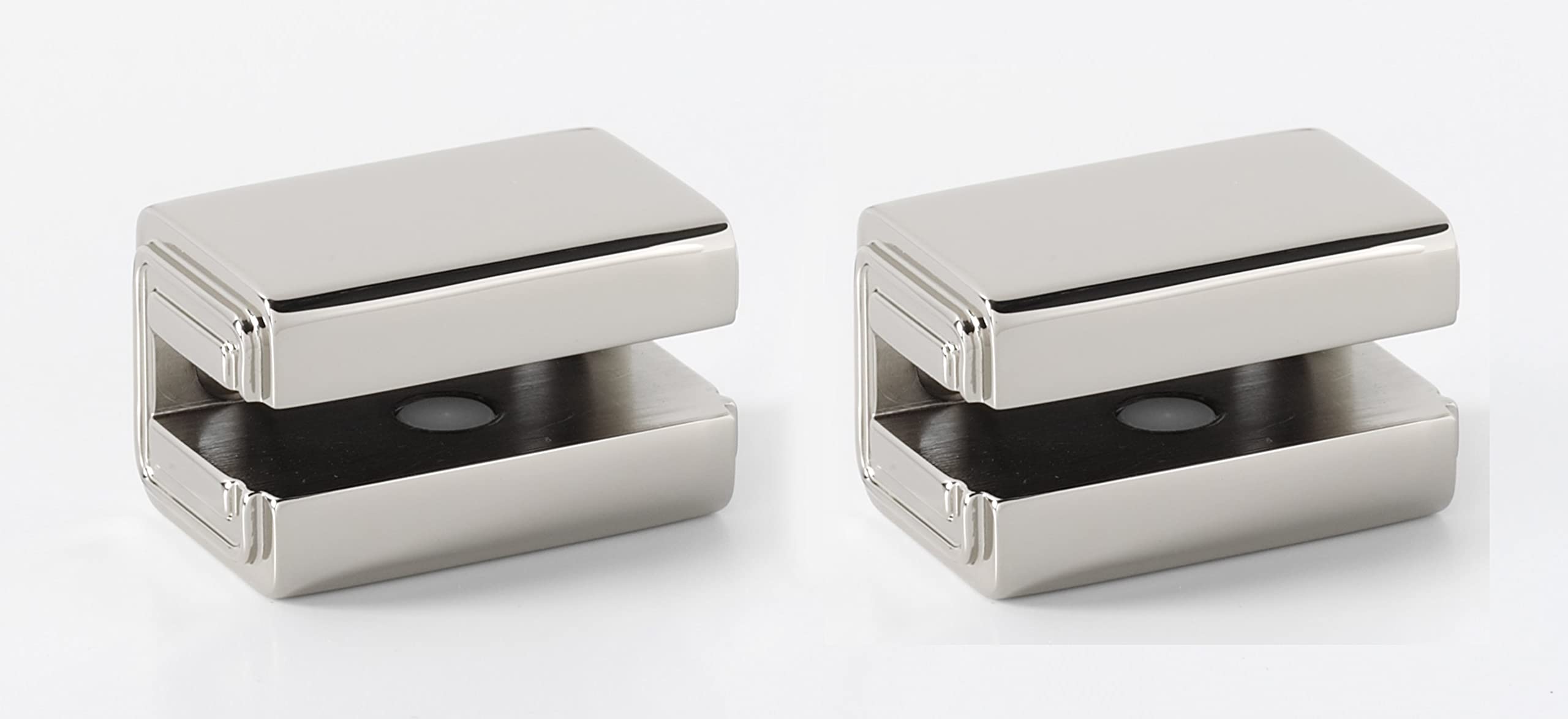 Polished Nickel Cube Series Shelf Brackets - Heavy Duty Metal Brackets for Floating Shelves (Pair) - Perfect for Home Office, Kitchen, Bathroom & Living Room Storage