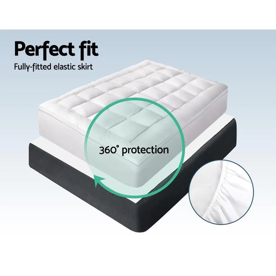 Premium Henley LED Bed Frame in Black with Luna Series Euro Top Medium Firm Mattress & Bamboo Mattress Topper - Complete Bed Set for Modern Bedrooms, Guest Rooms & Dormitories