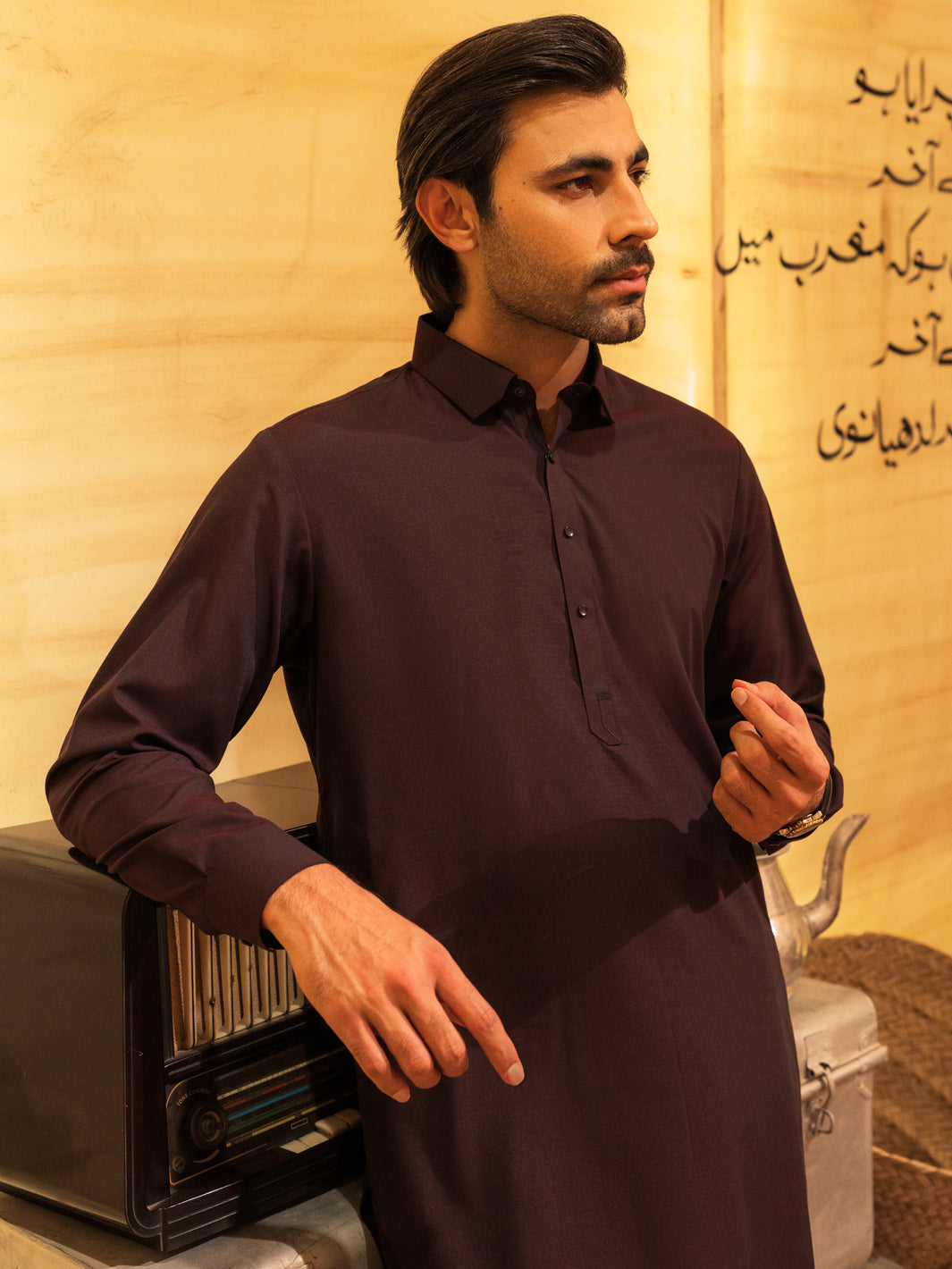 Elegant Blended Maroon Shalwar Kameez - Traditional Pakistani Outfit for Women & Men - Perfect for Weddings, Festivals & Special Occasions