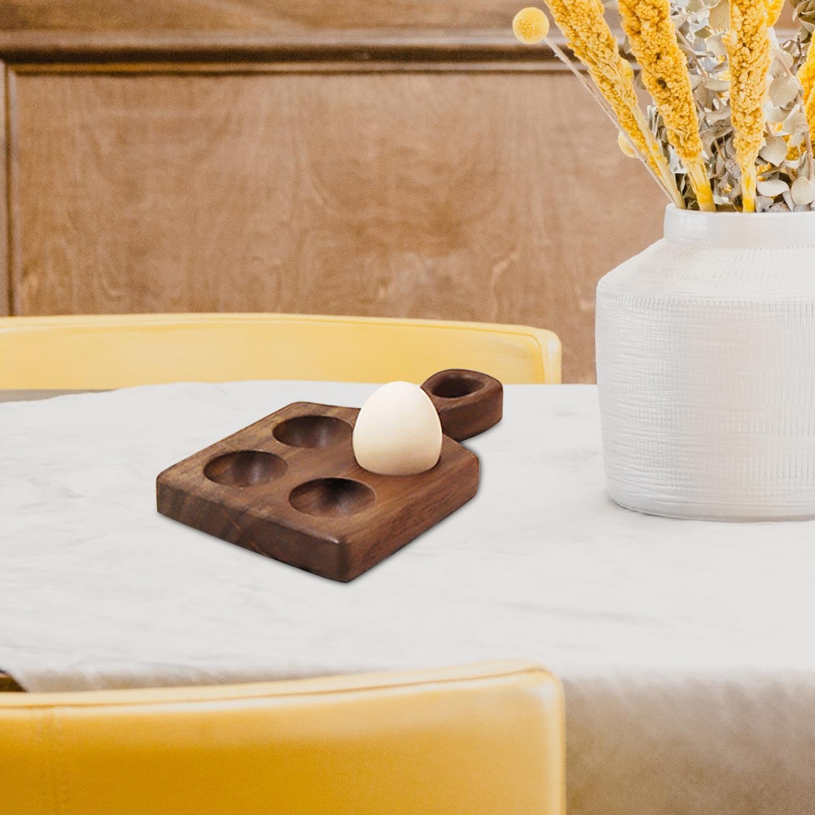 Wooden Egg Holder Organizer - Easter Egg Display & Storage Tray - Natural Wood Countertop Egg Rack for Kitchen, Dining Table, or Easter Decor - Perfect for Farmhouse, Rustic Home Decor & Holiday Display