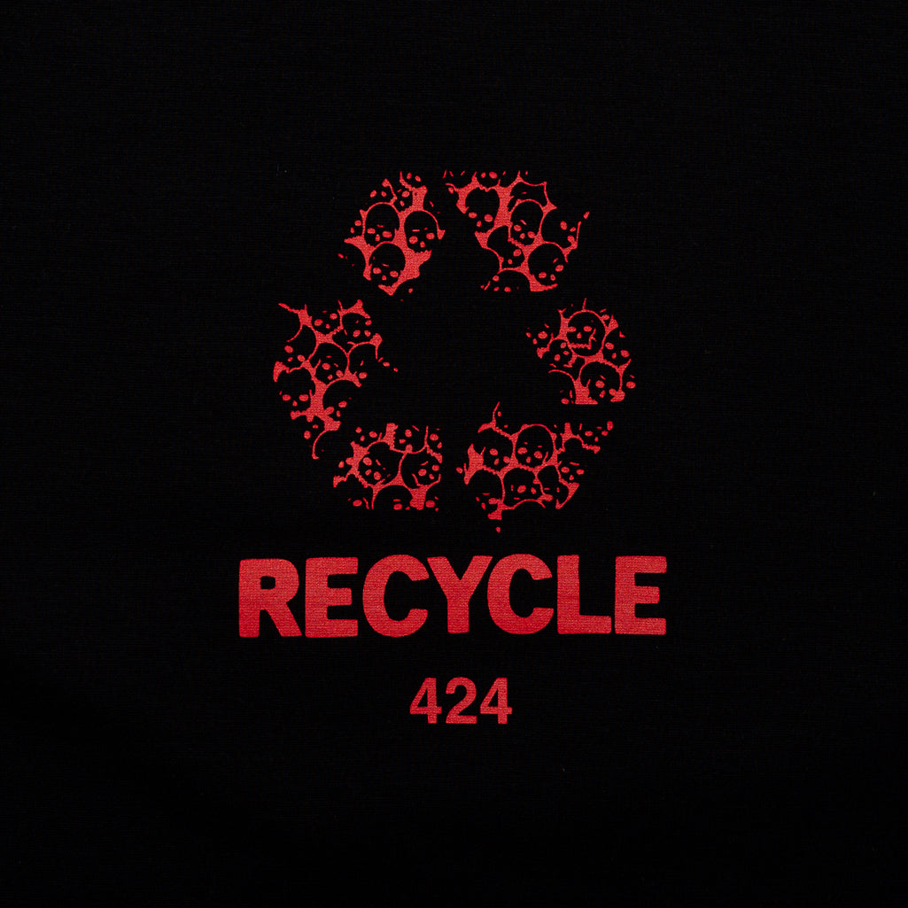 424 Recycled Cotton T-Shirt for Men & Women - Black/Red - Eco-Friendly Casual Wear for Everyday Outfits & Sustainable Fashion