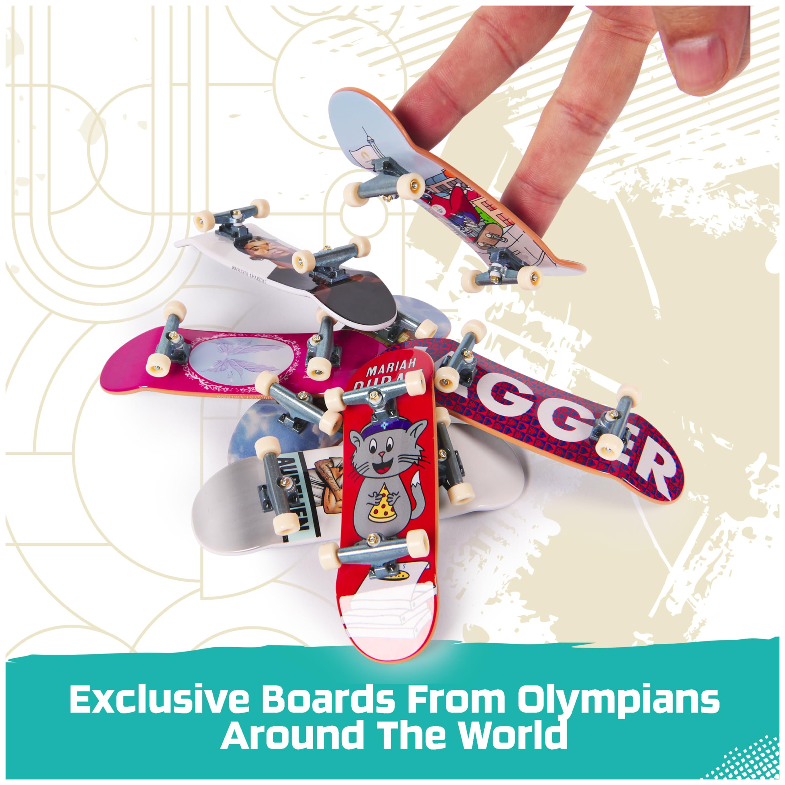 Tech Deck 8-Pack Fingerboards with Collectible Cards - Mini Skateboards for Kids 6+ | Olympic Games Paris 2024 Theme | Perfect for Skateboarding Enthusiasts & Collectors