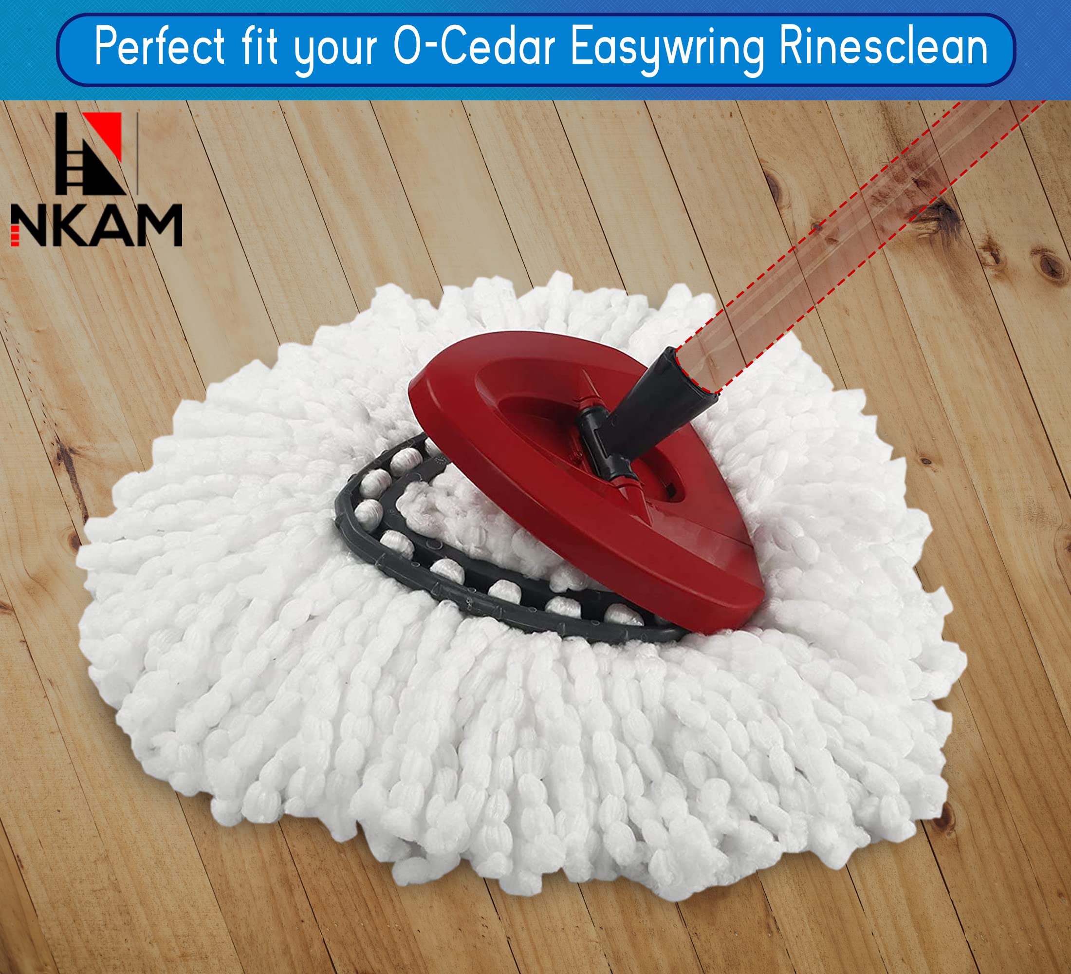 O-Cedar Mop Head Replacement – 4 Pack Durable & Machine Washable Spin Mop Heads with Triangle Base – Fits O-Cedar Mop, Spin Mop & Ocedar Mop – Perfect for Hardwood Floors, Tile & Kitchen Cleaning