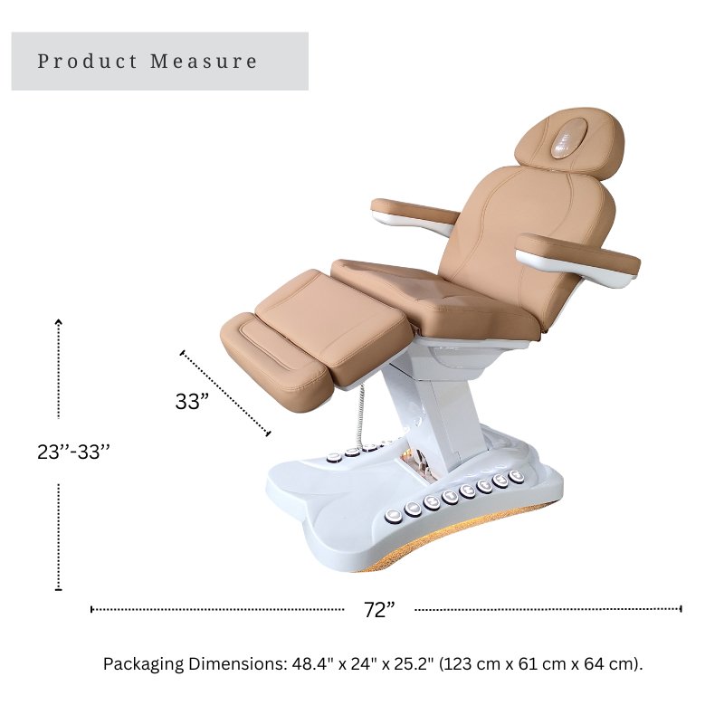 Greenlife® CarryAll 4 Motors Electric Facial Bed SPA Massage Chair with Silicone Leather - Large Foot Control Buttons & Handheld Remote - Perfect for Salon, Spa & Home Relaxation