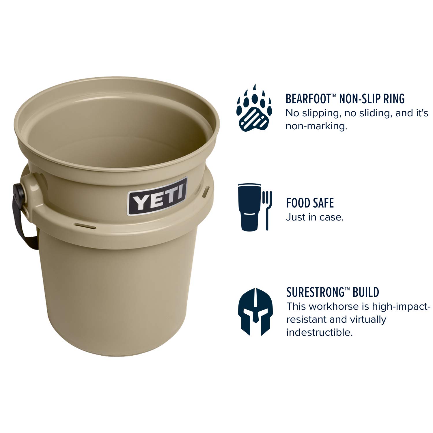 YETI Loadout 5-Gallon Heavy-Duty Bucket - Durable Impact-Resistant Fishing & Utility Pail for Outdoor Adventures, Camping, Hunting & Worksite Use