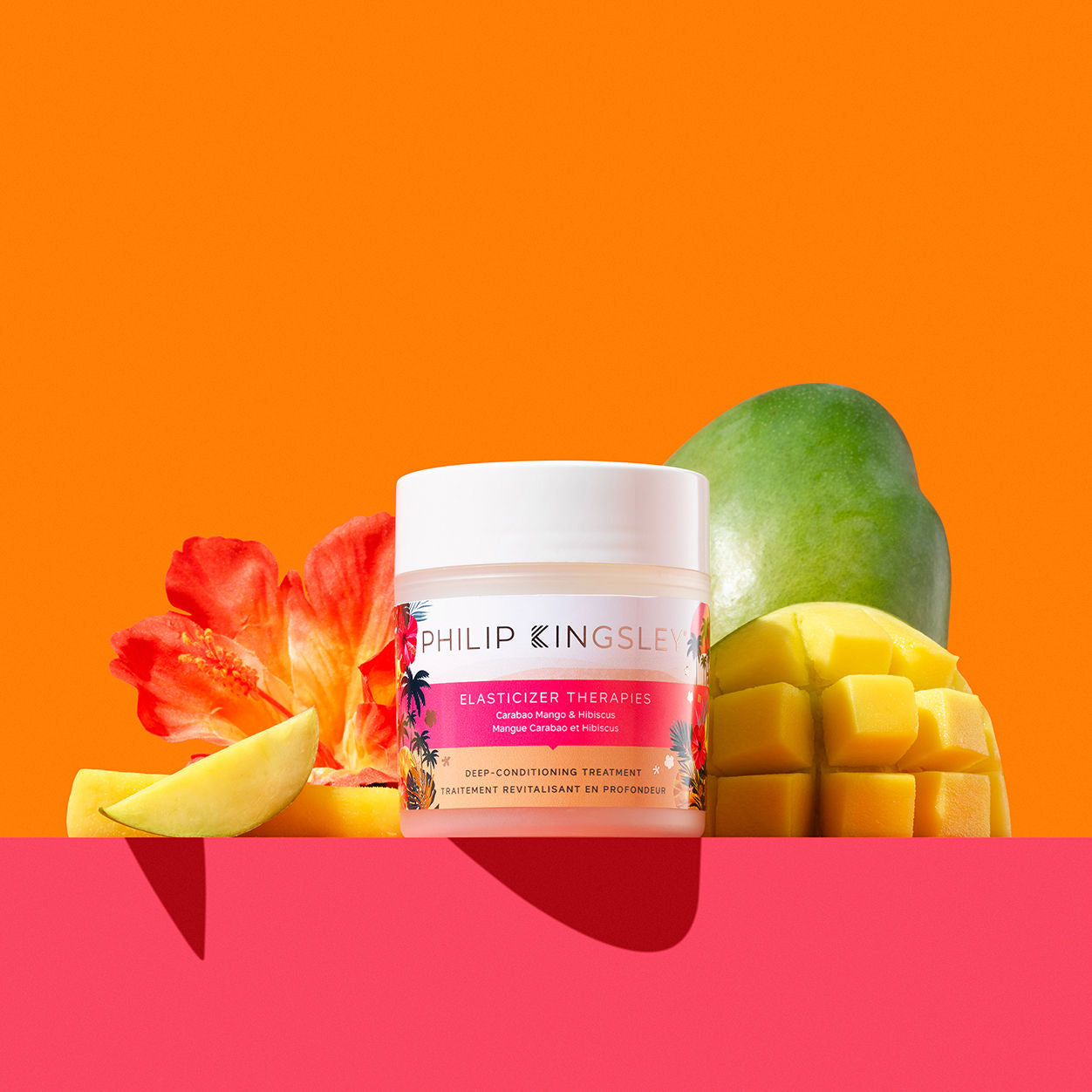 Carabao Mango and Hibiscus Hair Elasticizer - Natural Hair Repair Treatment for Dry, Damaged Hair - Perfect for Salon Quality Results at Home