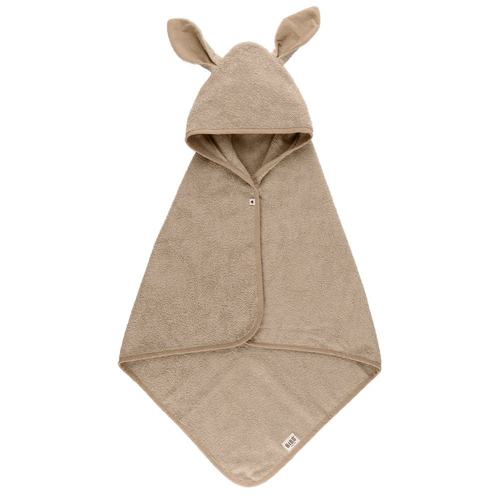 BIBS Kangaroo Hoodie Baby Towel - Soft & Absorbent Hooded Bath Towel for Newborns & Toddlers - Perfect for Bath Time, Swimming & Snuggling