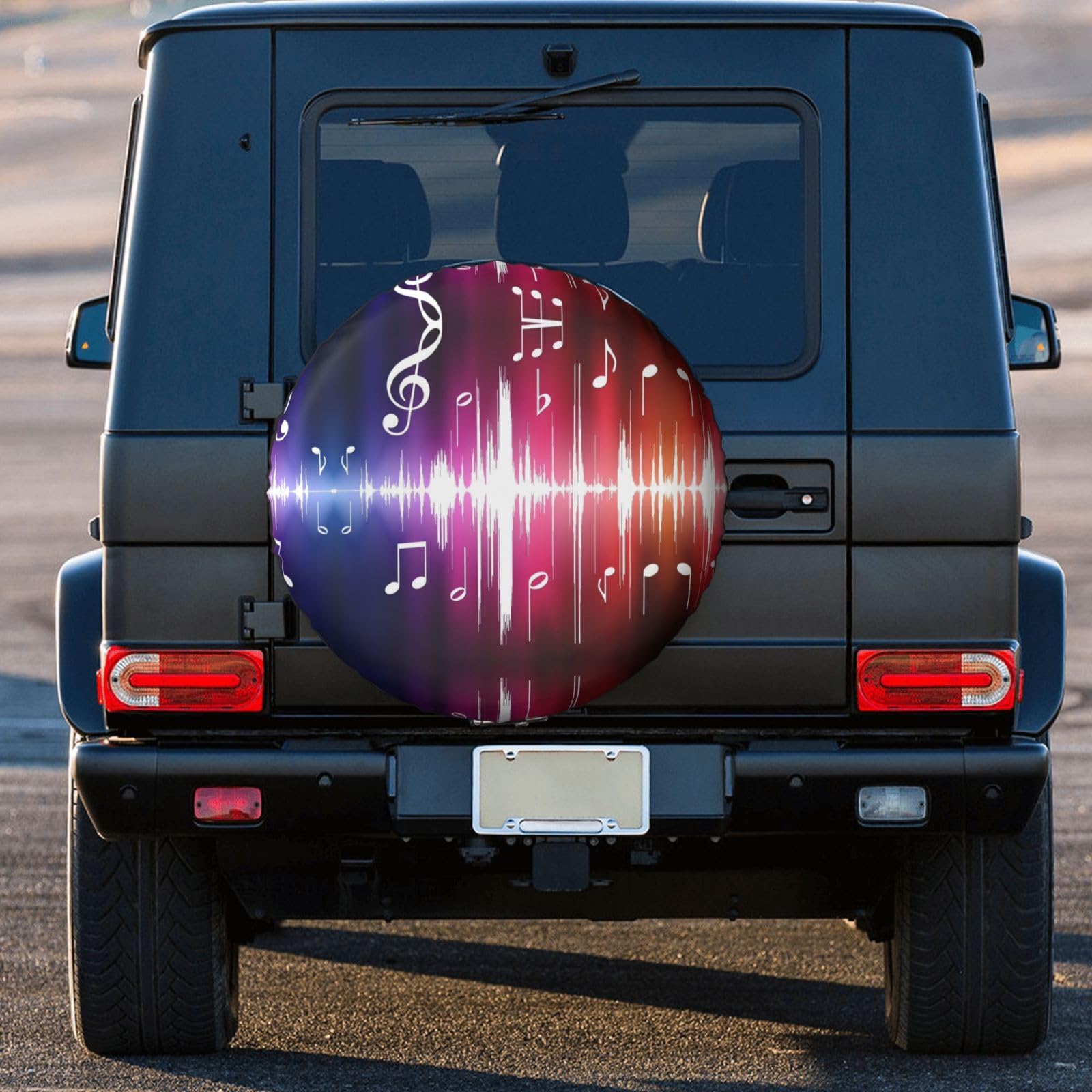 Waterproof Music Notes Car Tire Cover - Universal Fit for 15 Inch Wheels, Camper & Travel Trailer Spare Tire Protection - Perfect for Road Trips & Outdoor Adventures