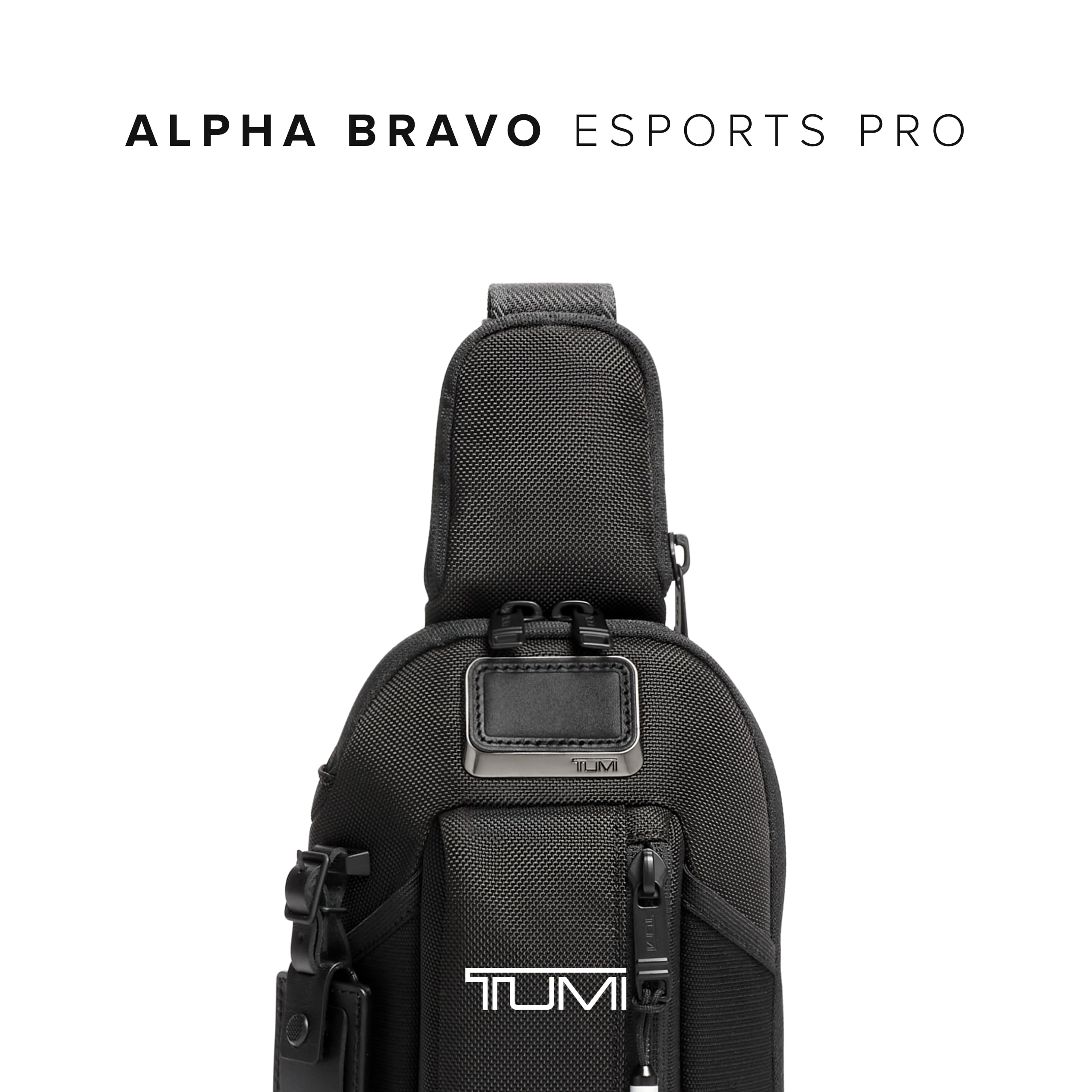 TUMI Alpha Bravo Esports Pro Sling Bag - Waterproof Gaming Backpack for Nintendo Switch, Steam Deck & Handheld Consoles - Lightweight Travel Crossbody Bag for Men & Women - Perfect for Commuting, Air Travel & Outdoor Adventures - Black