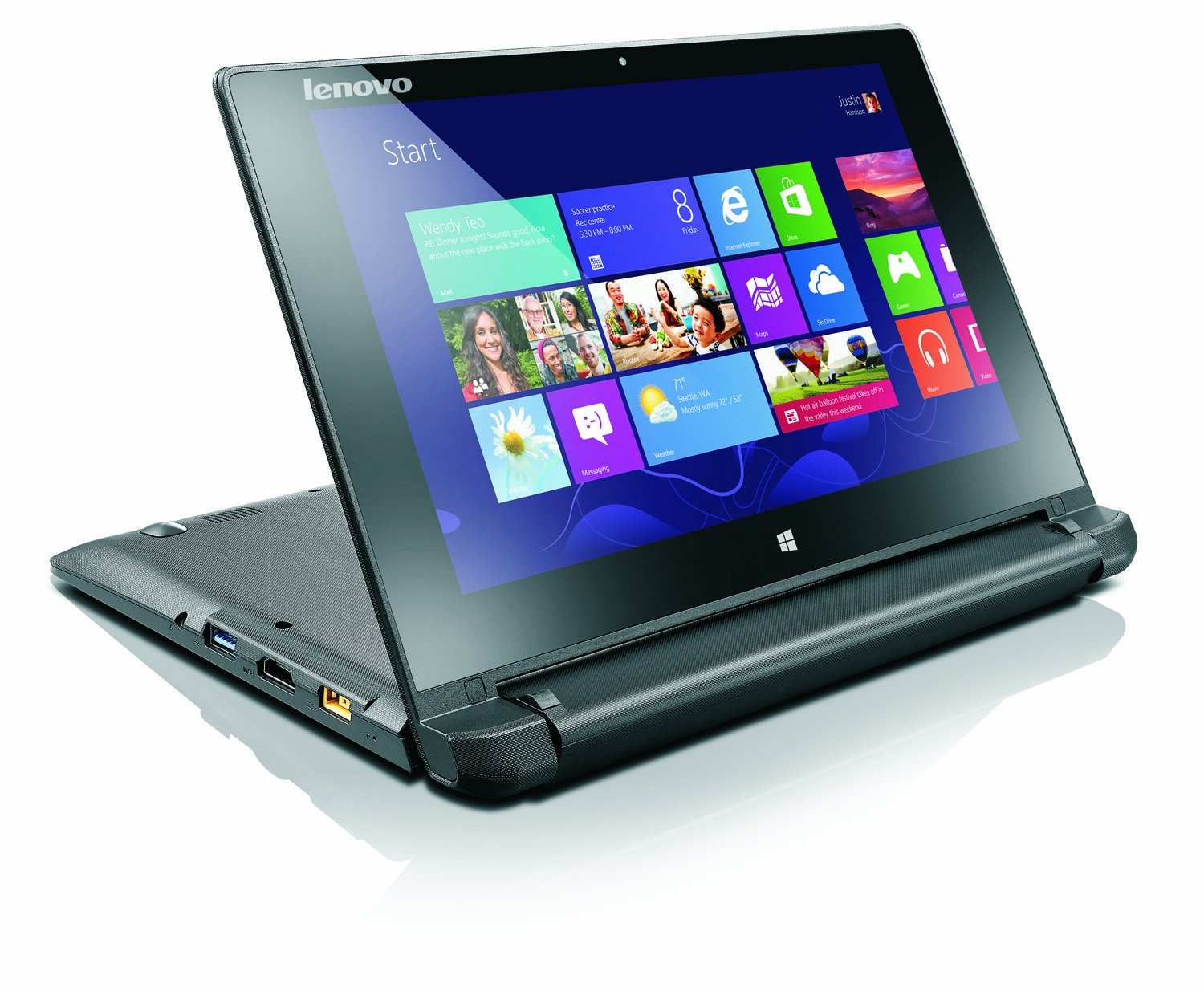 Lenovo FLEX 10 10.1-Inch Touchscreen Laptop - Intel Celeron N2805 1.46GHz, 2GB RAM, 500GB HDD, Windows 8.1 - Lightweight Notebook for Students & Business | Perfect for Online Classes, Remote Work & Travel