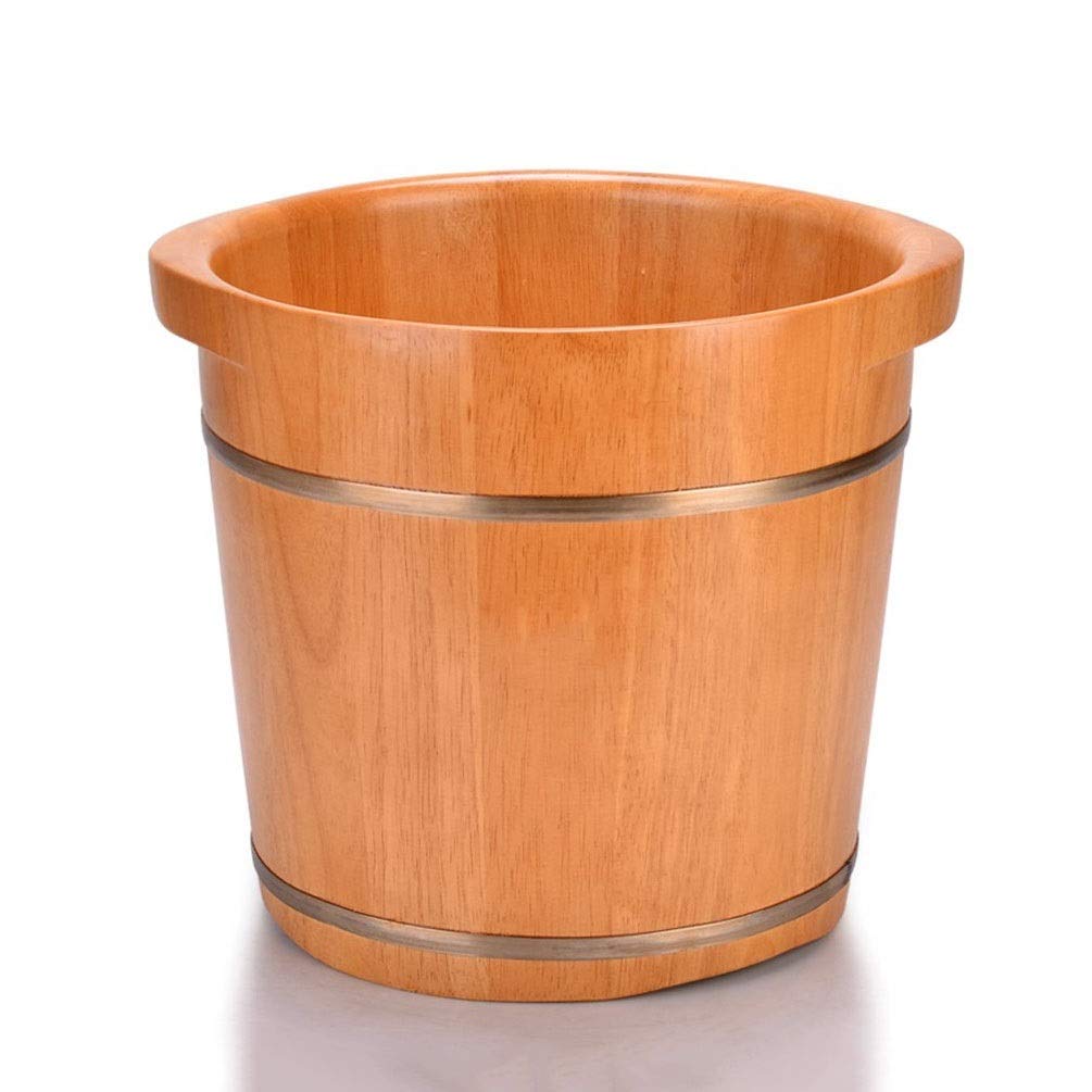 NUBAOzy Wooden Foot Bath Massager - Natural Wood Foot Spa Tub with Sauna Infusion for Relaxation & Detox - Perfect for Home Use, Pedicure, and Aromatherapy